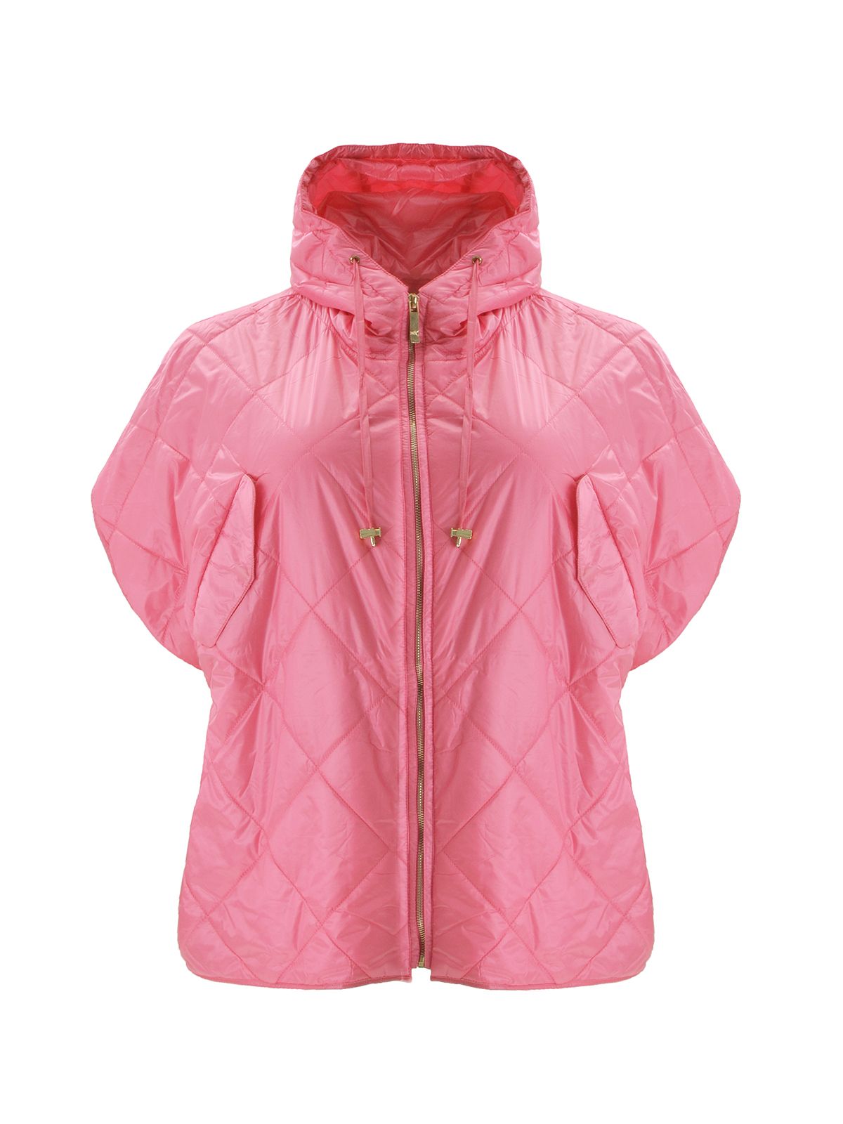 Quilted short-sleeve cape jacket
