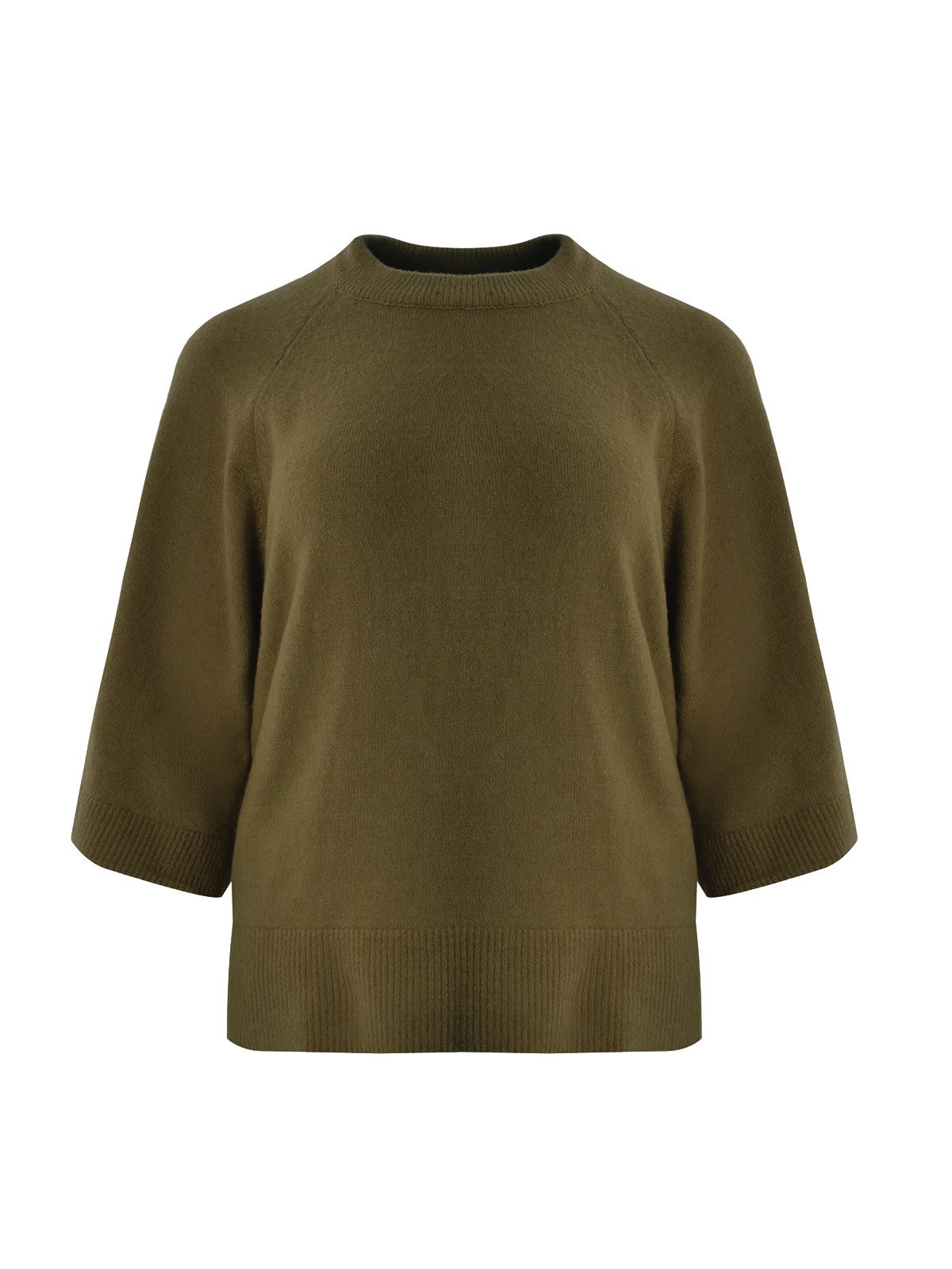 Mat Fashion Raglan 3/4 sleeve knit jumper Green