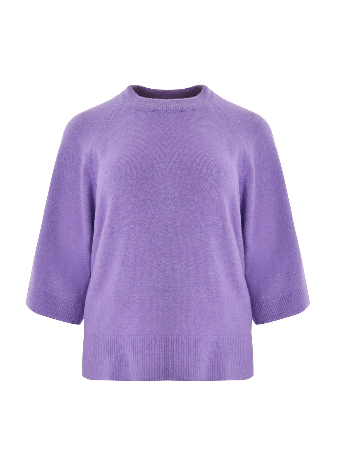 Mat Fashion Raglan 3/4 sleeve knit jumper Purple