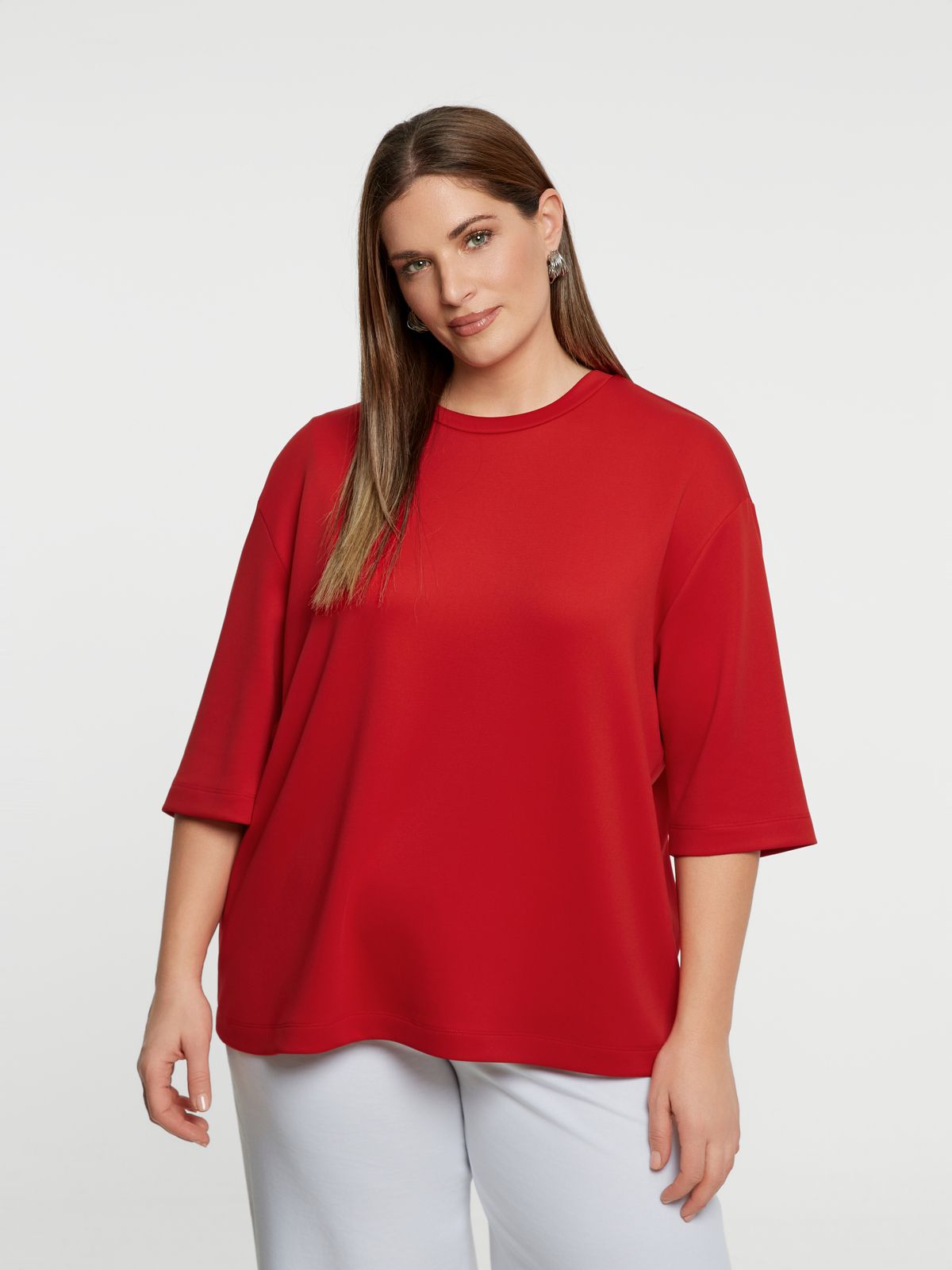 Relaxed fit 3/4 sleeve top