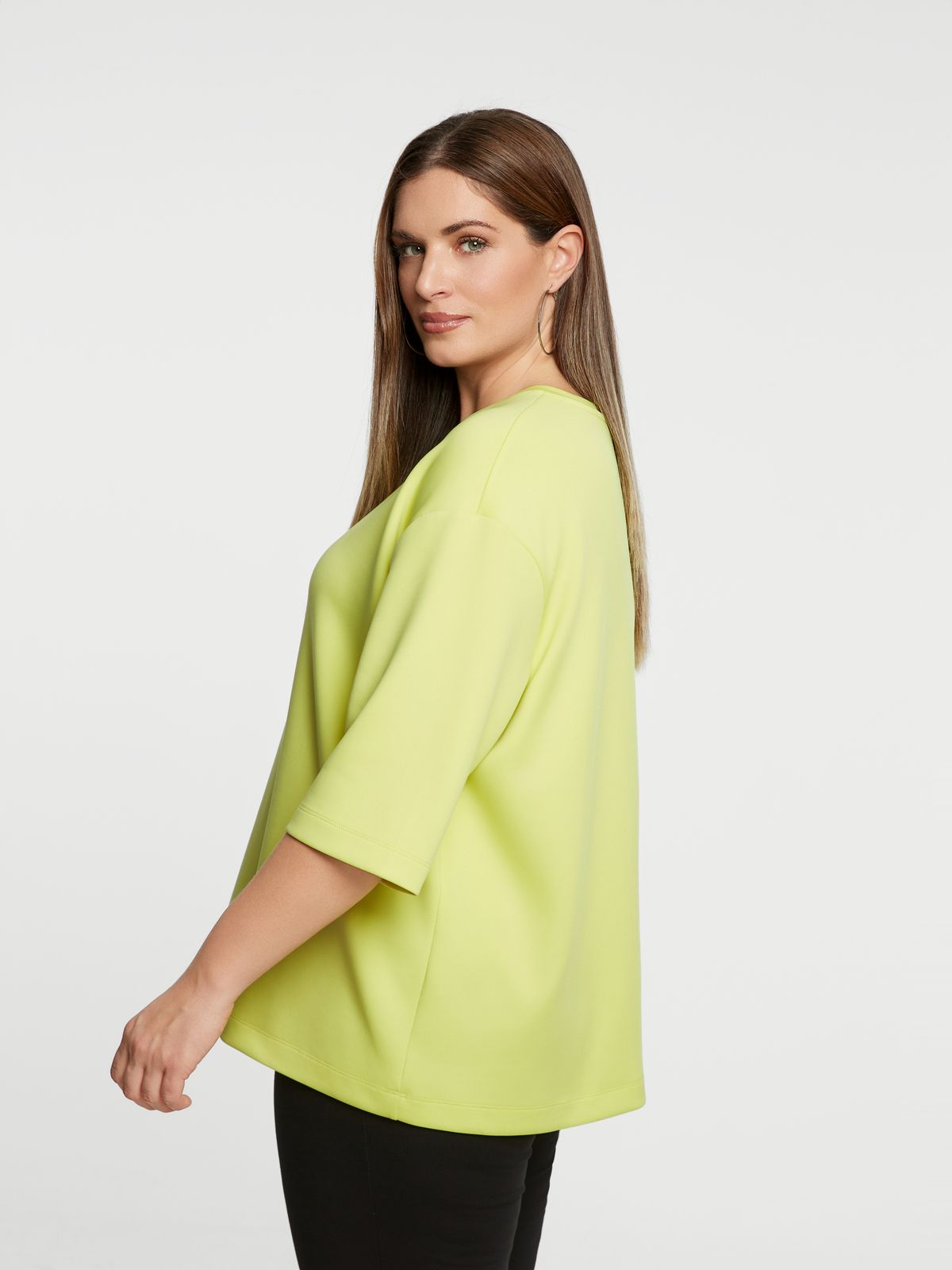 Relaxed fit 3/4 sleeve top