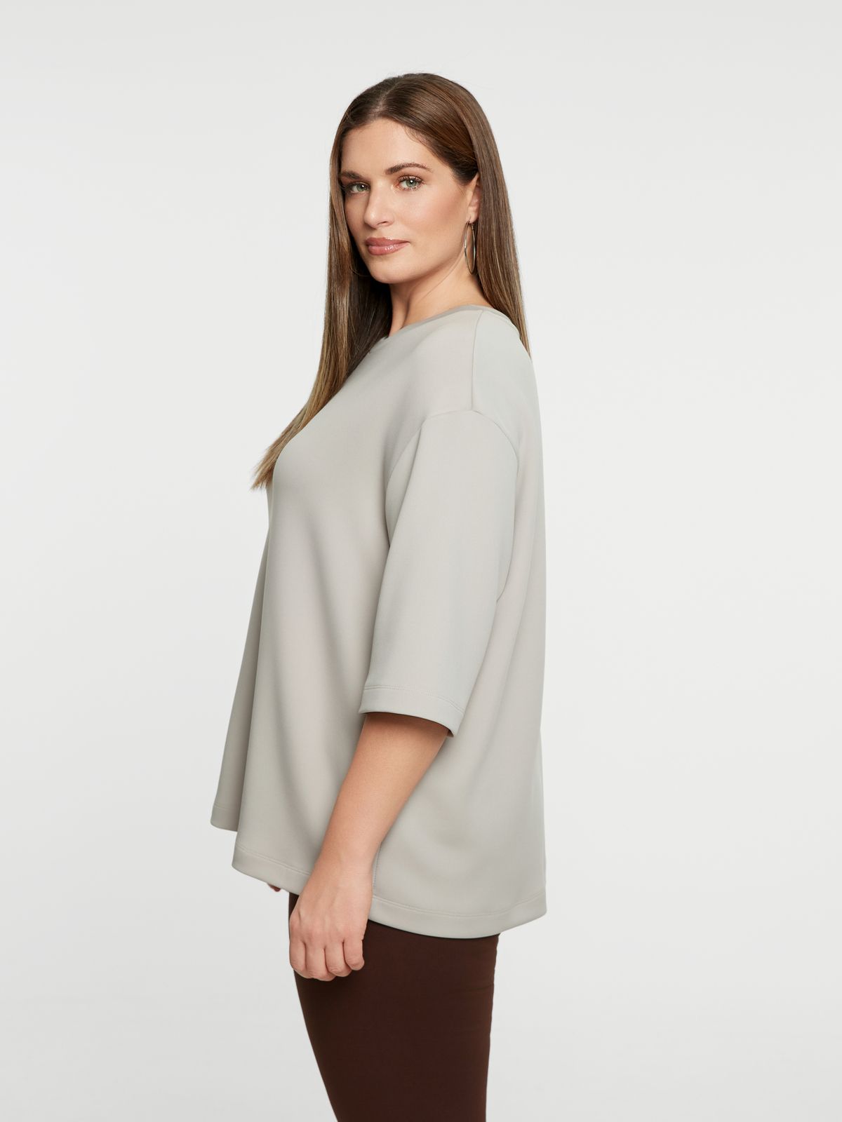 Relaxed fit 3/4 sleeve top