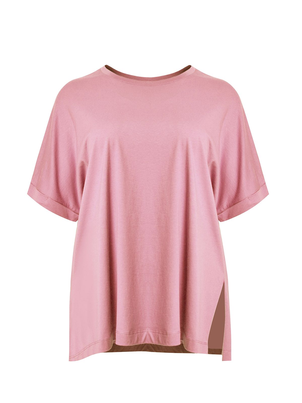 Relaxed fit cotton t-shirt with split hem
