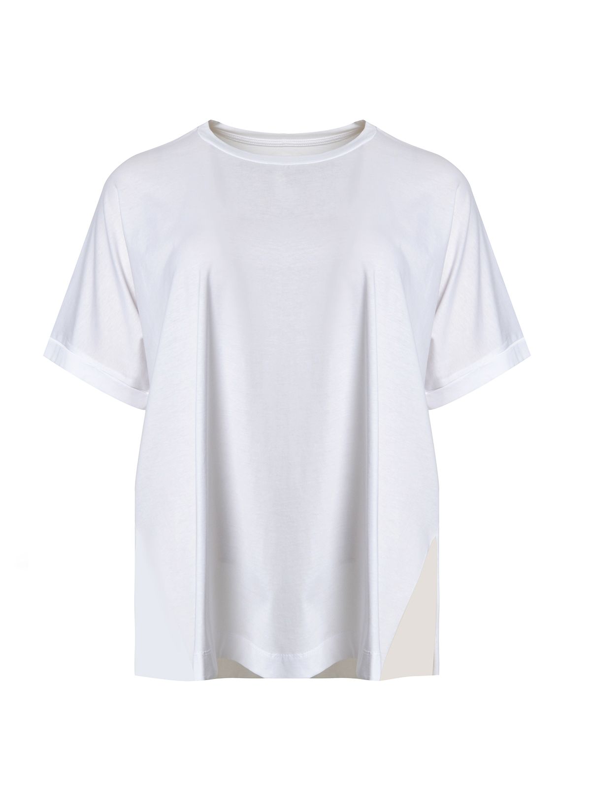 Relaxed fit cotton t-shirt with split hem