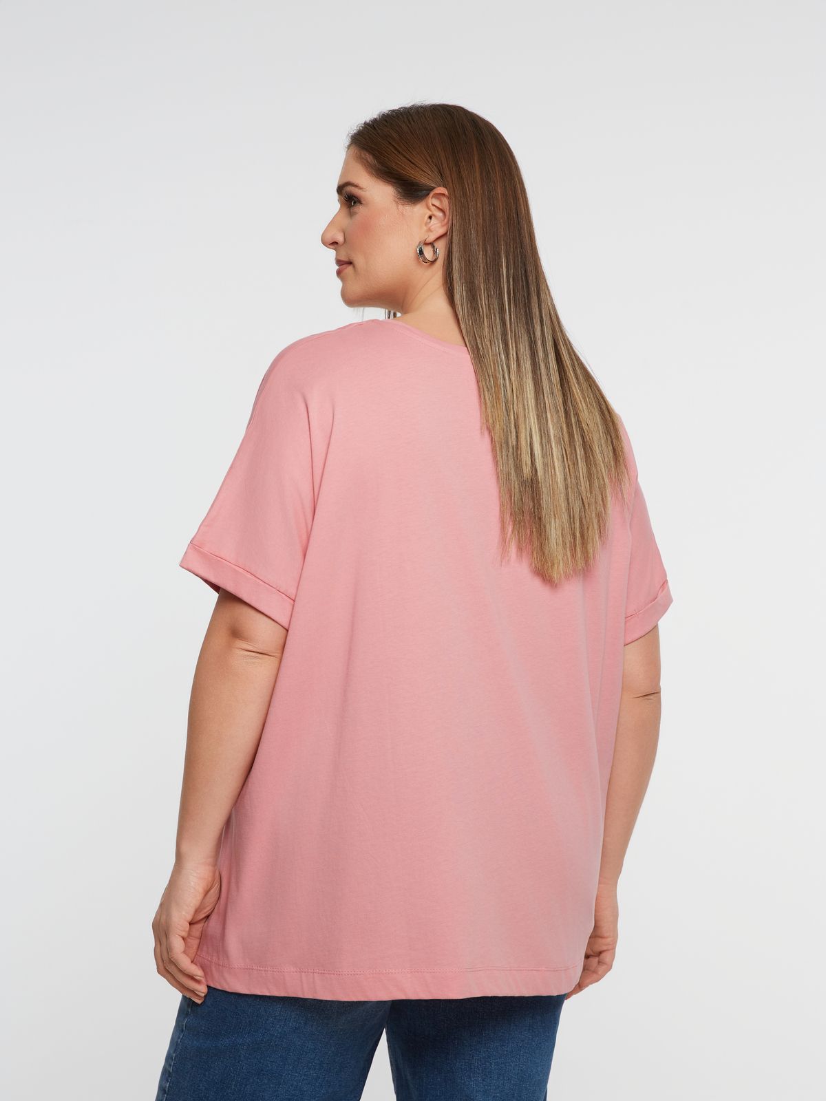 Relaxed fit cotton t-shirt with split hem