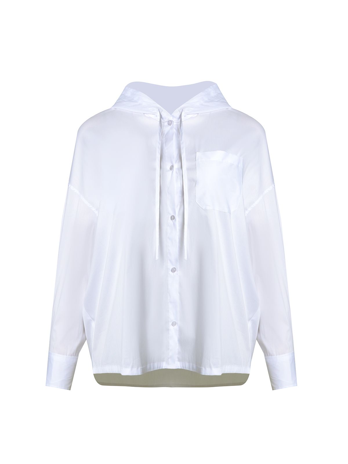 Relaxed hooded cotton shirt
