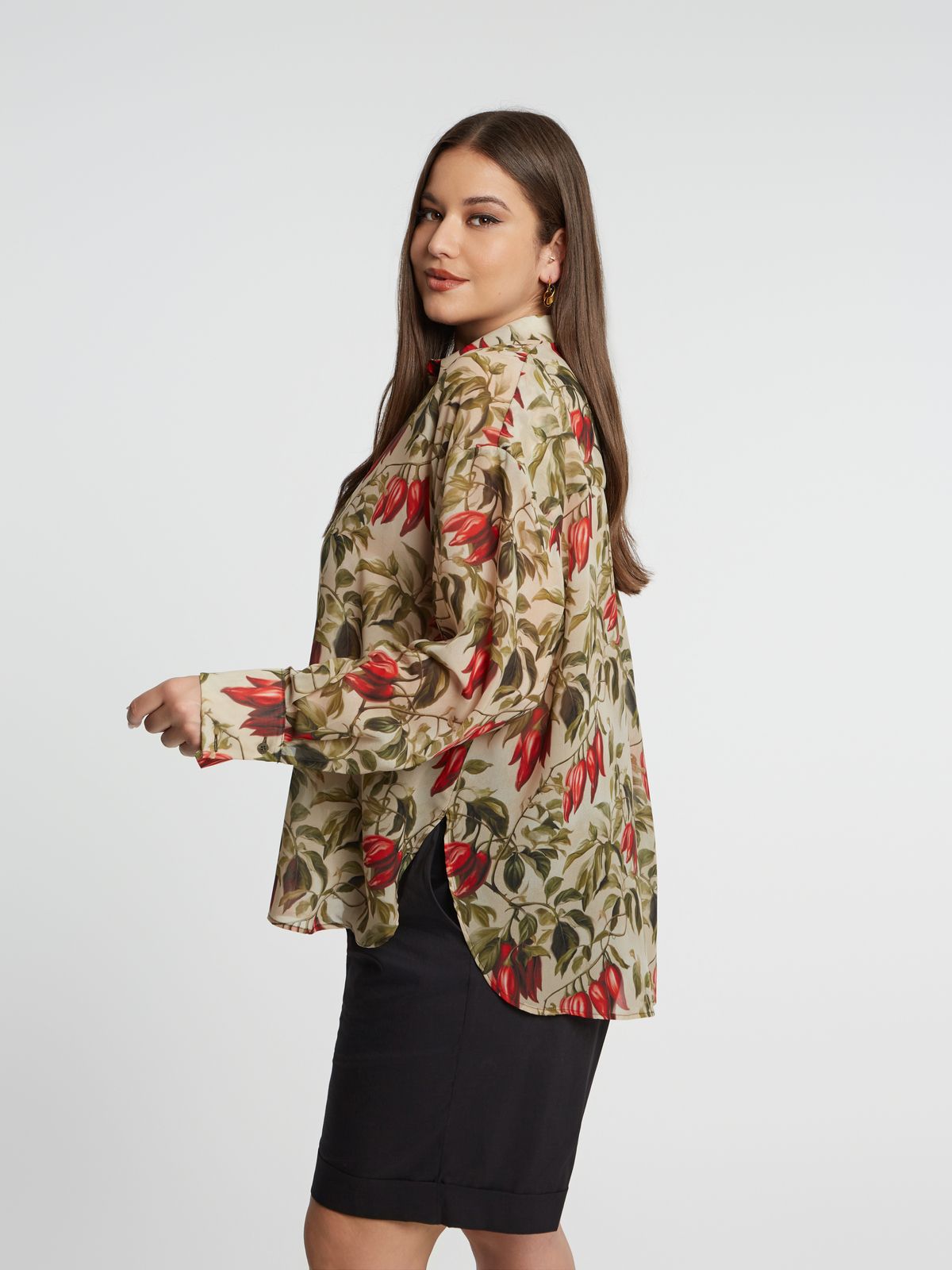 Relaxed shirt in chili print
