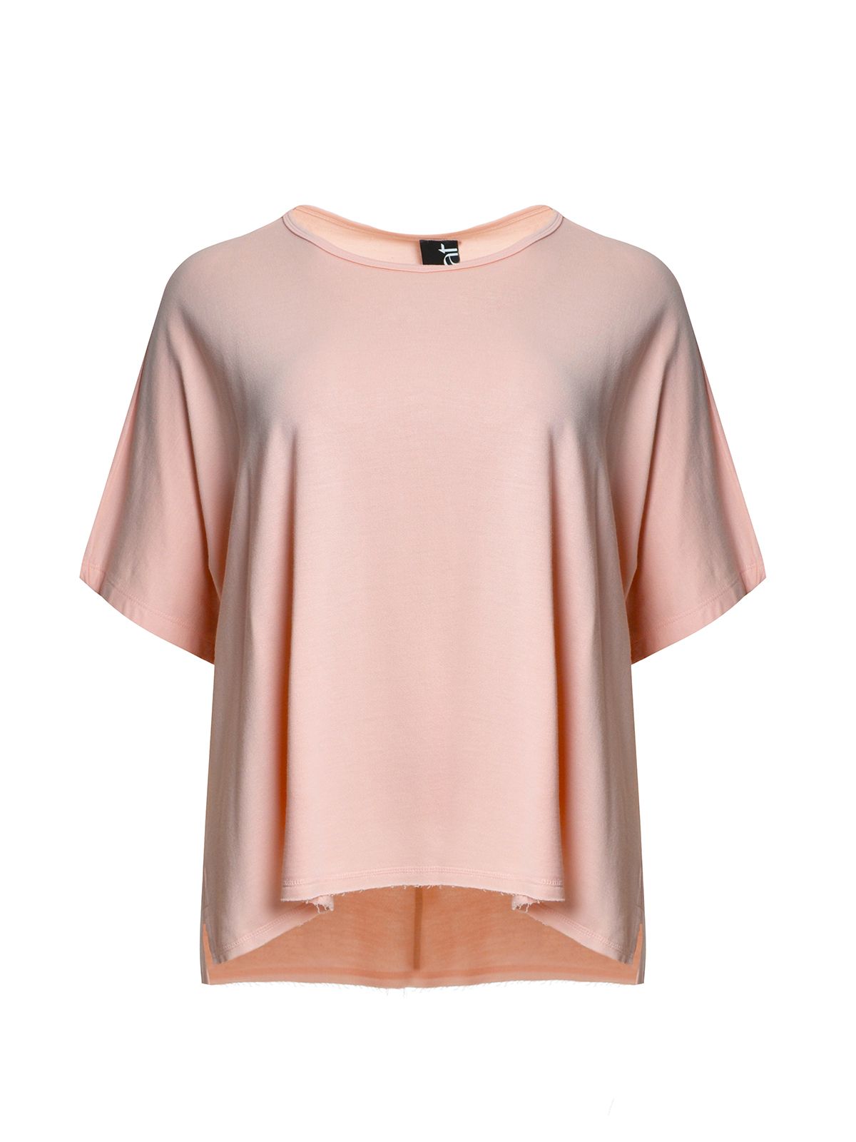 Relaxed short-sleeve cotton blend sweat top