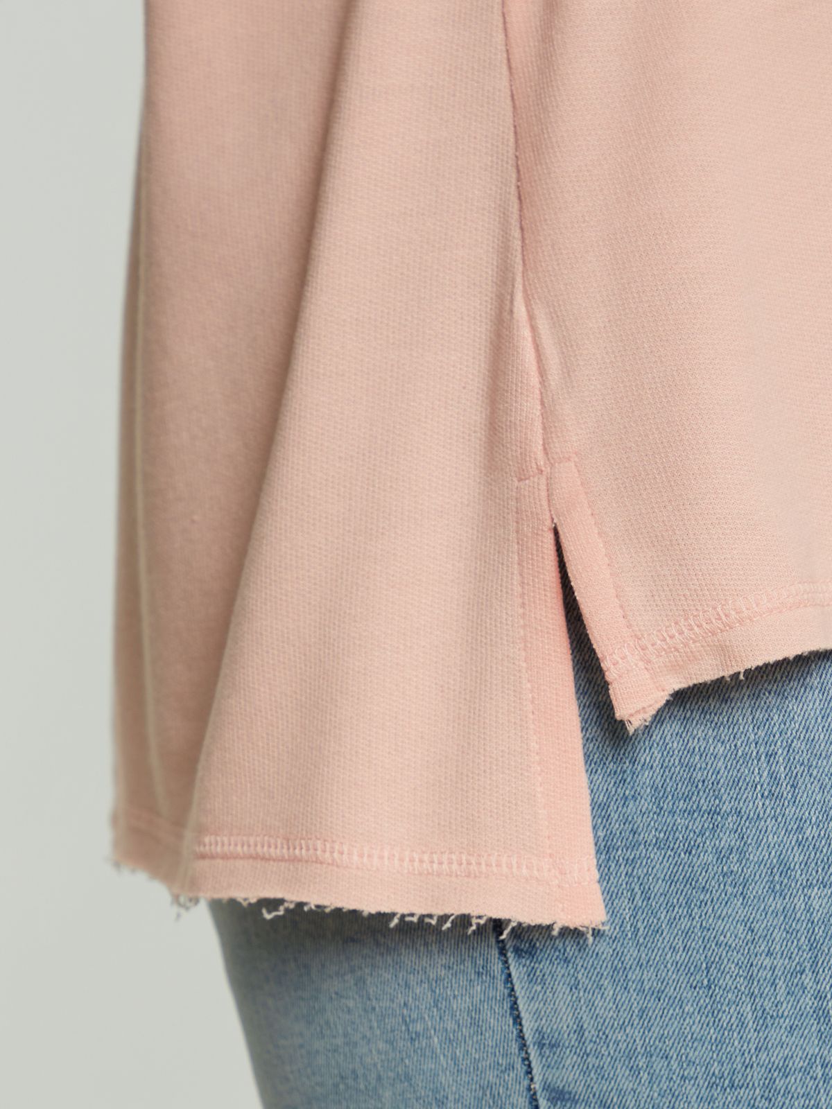 Relaxed short-sleeve cotton blend sweat top