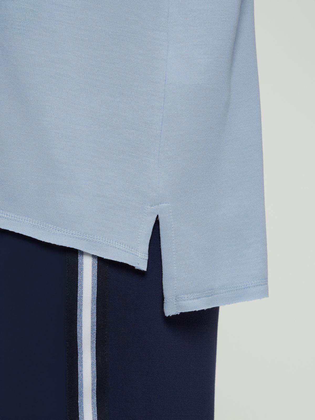 Relaxed short-sleeve cotton blend sweat top