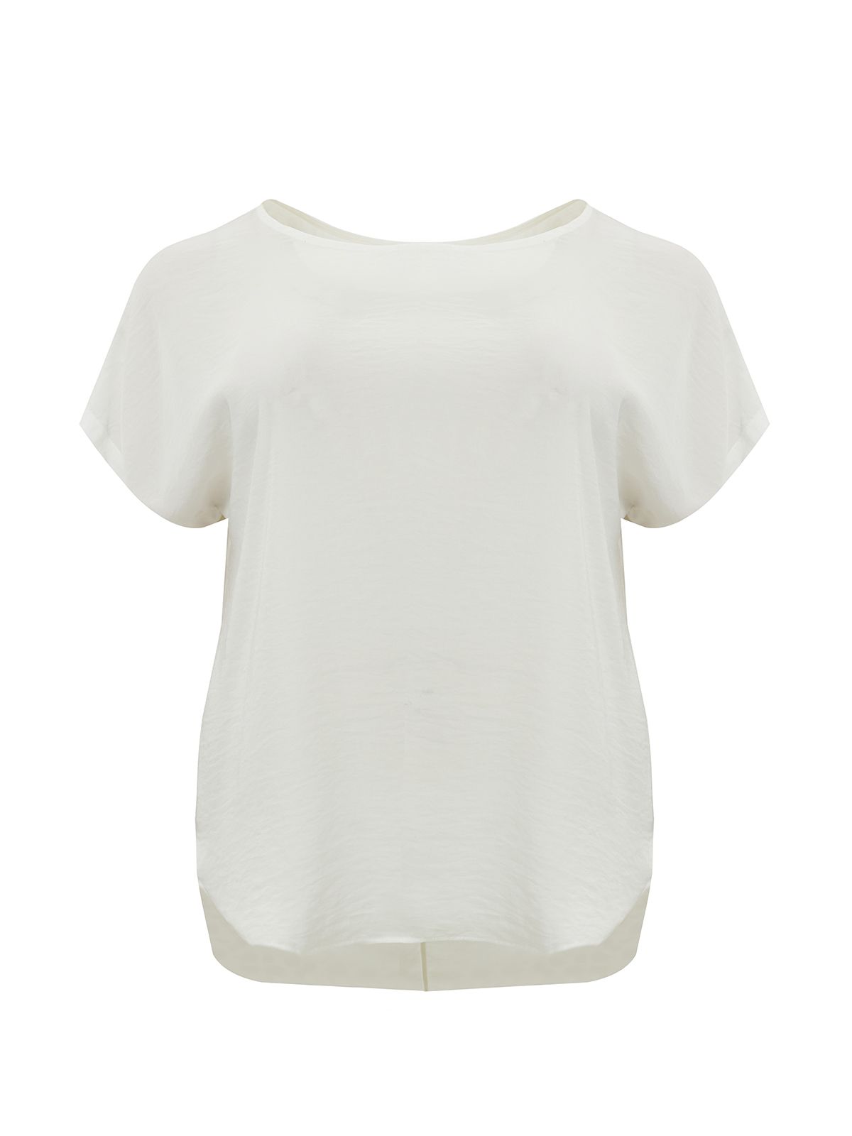 Round-neck satin top