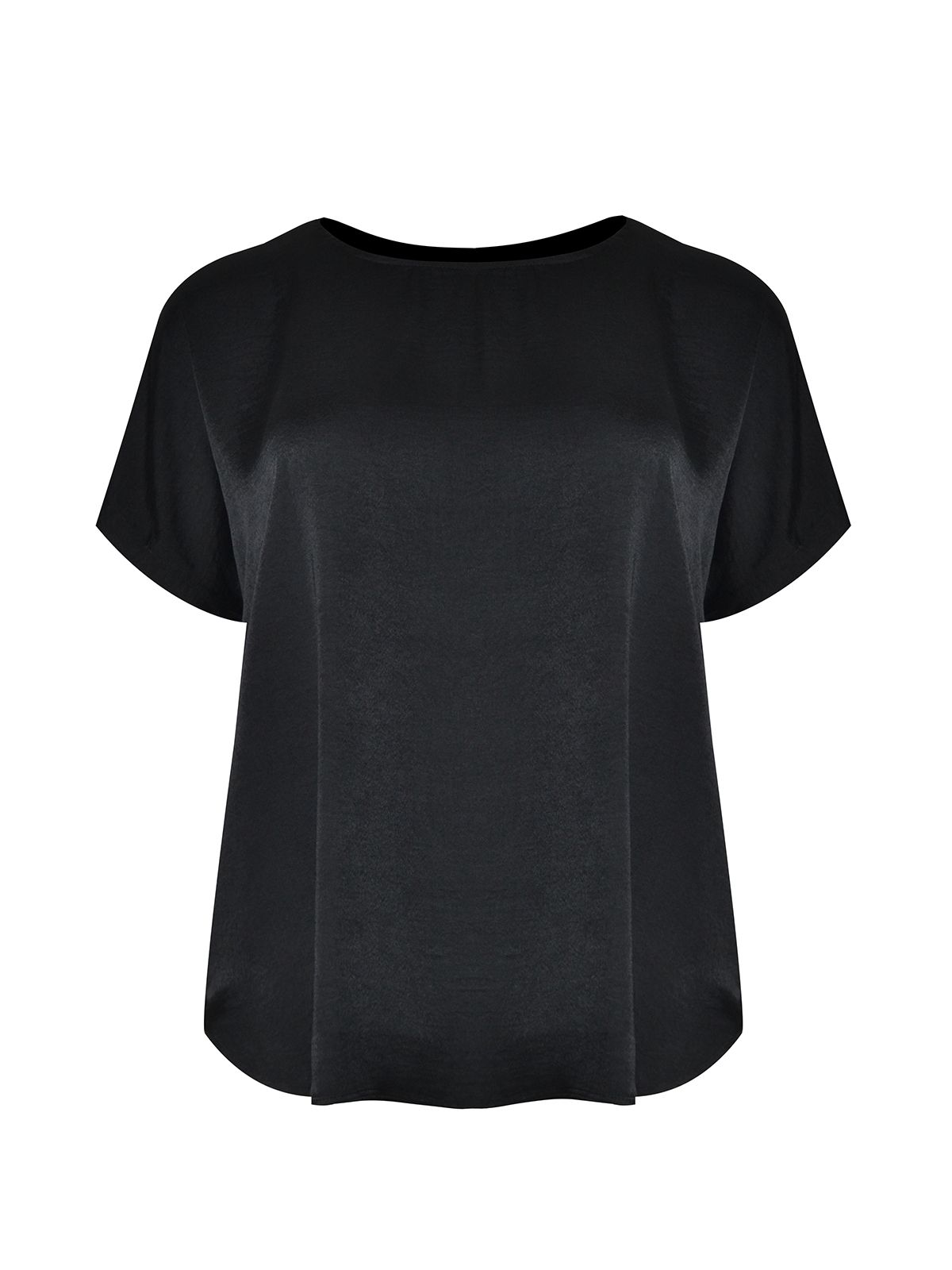 Round-neck satin top