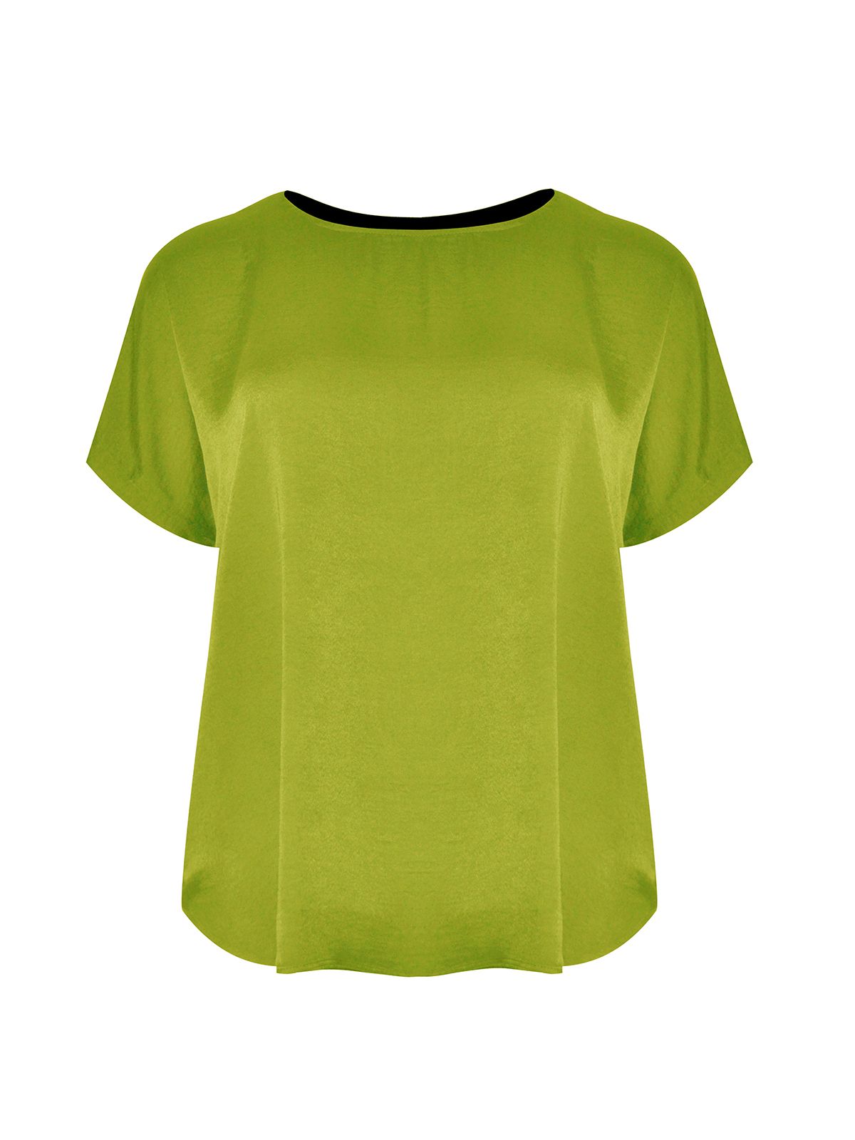 Round-neck satin top