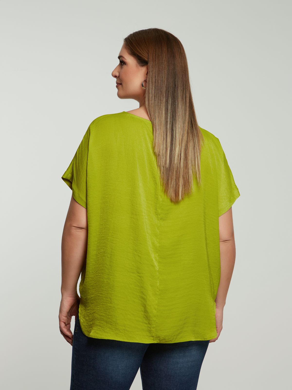 Round-neck satin top