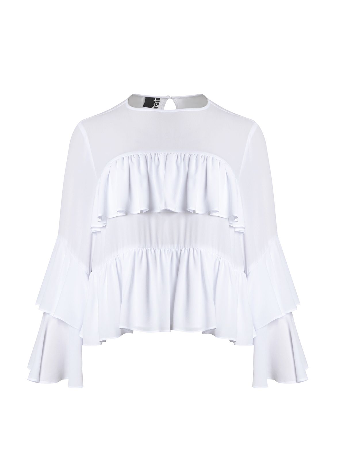 Ruffle cascade blouse