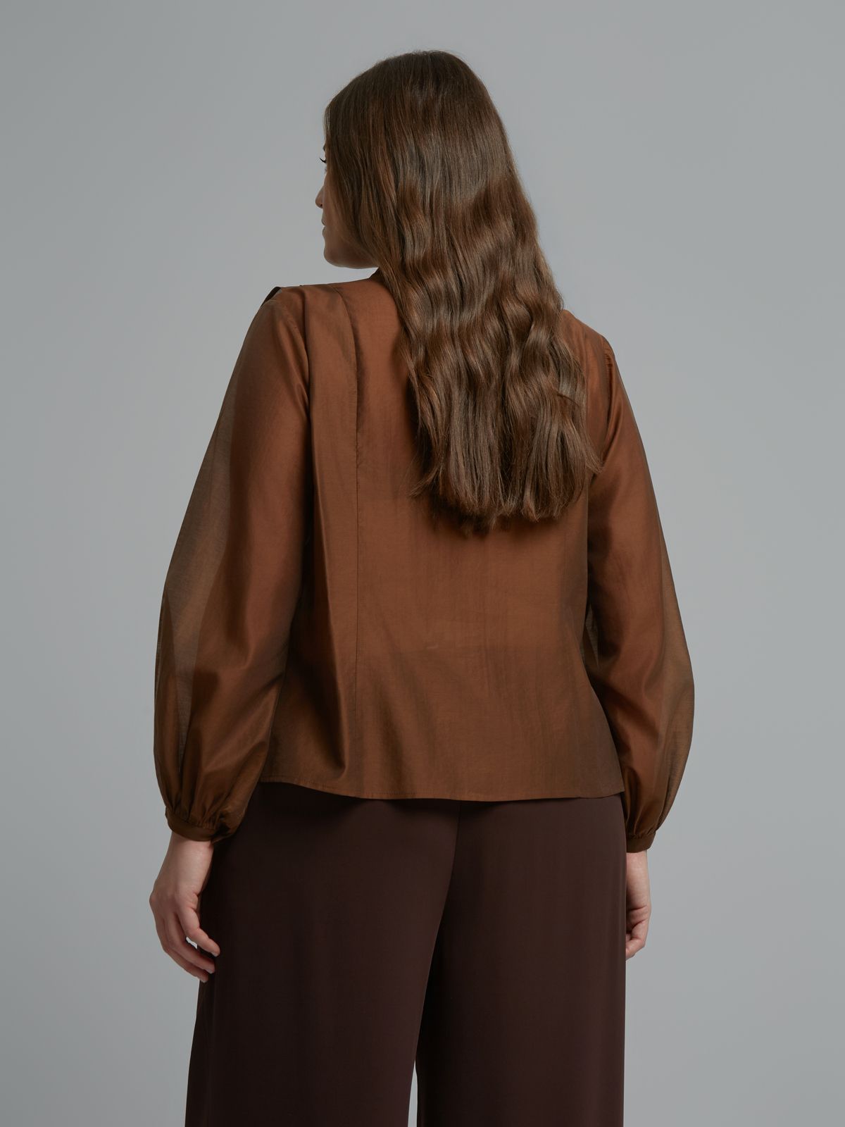 Ruffle detail shirt in lyocell blend