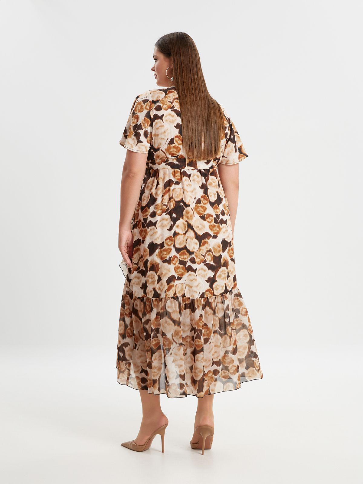 Ruffled wrap dress in floral print