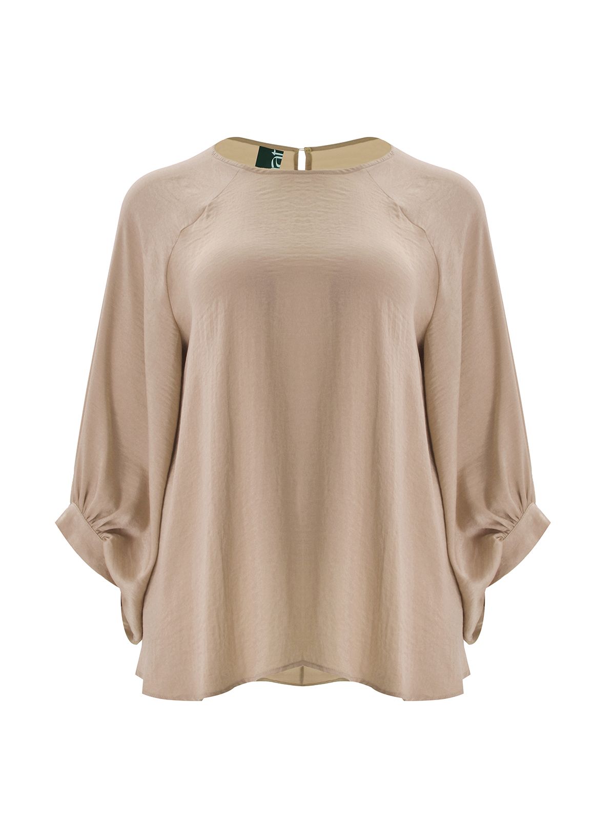 Satin balloon-sleeve blouse