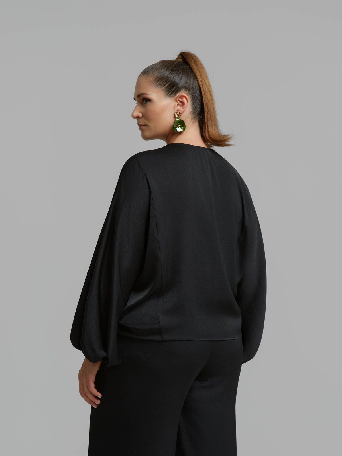 Satin blouse with drawstring detail