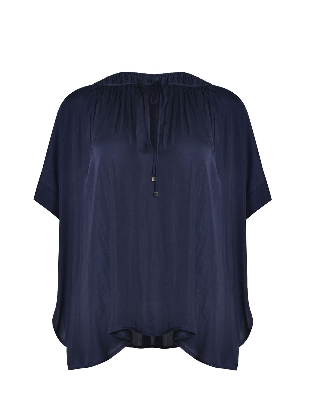 Satin blouse with tie neck