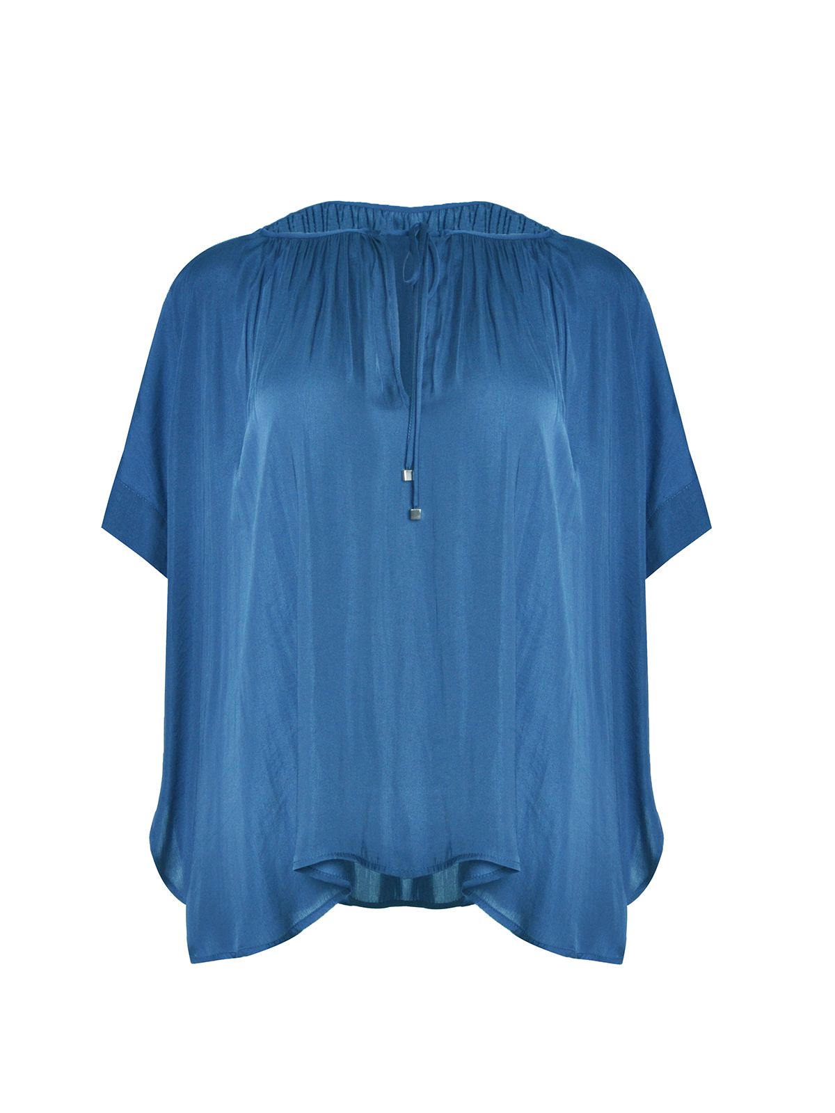 Satin blouse with tie neck
