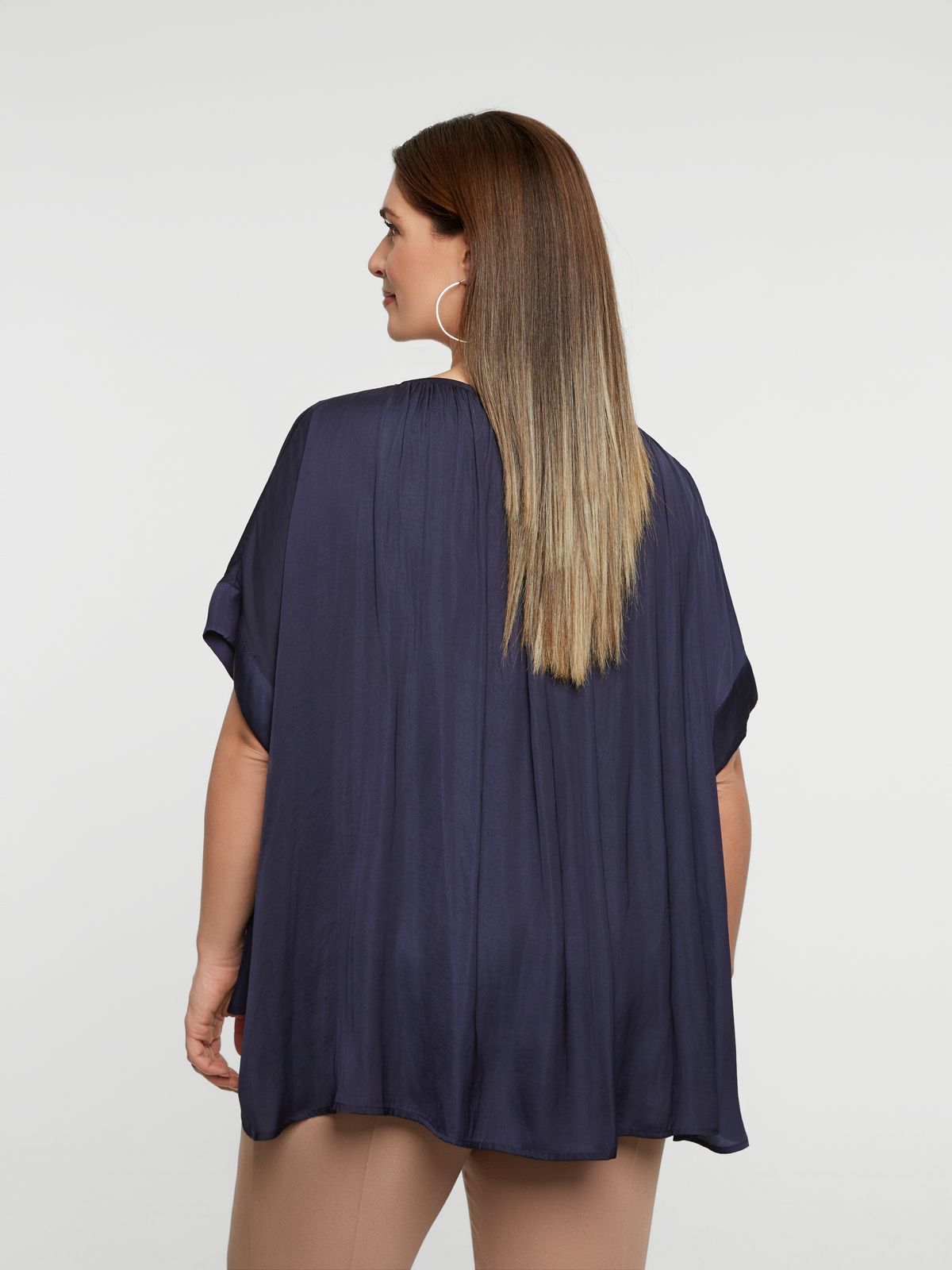 Satin blouse with tie neck