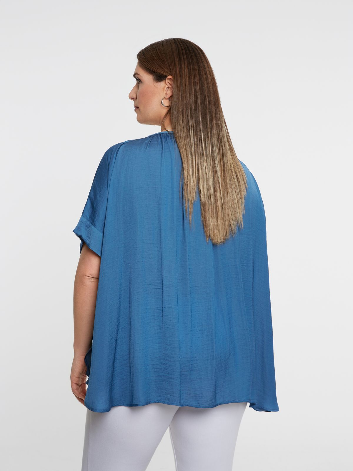 Satin blouse with tie neck