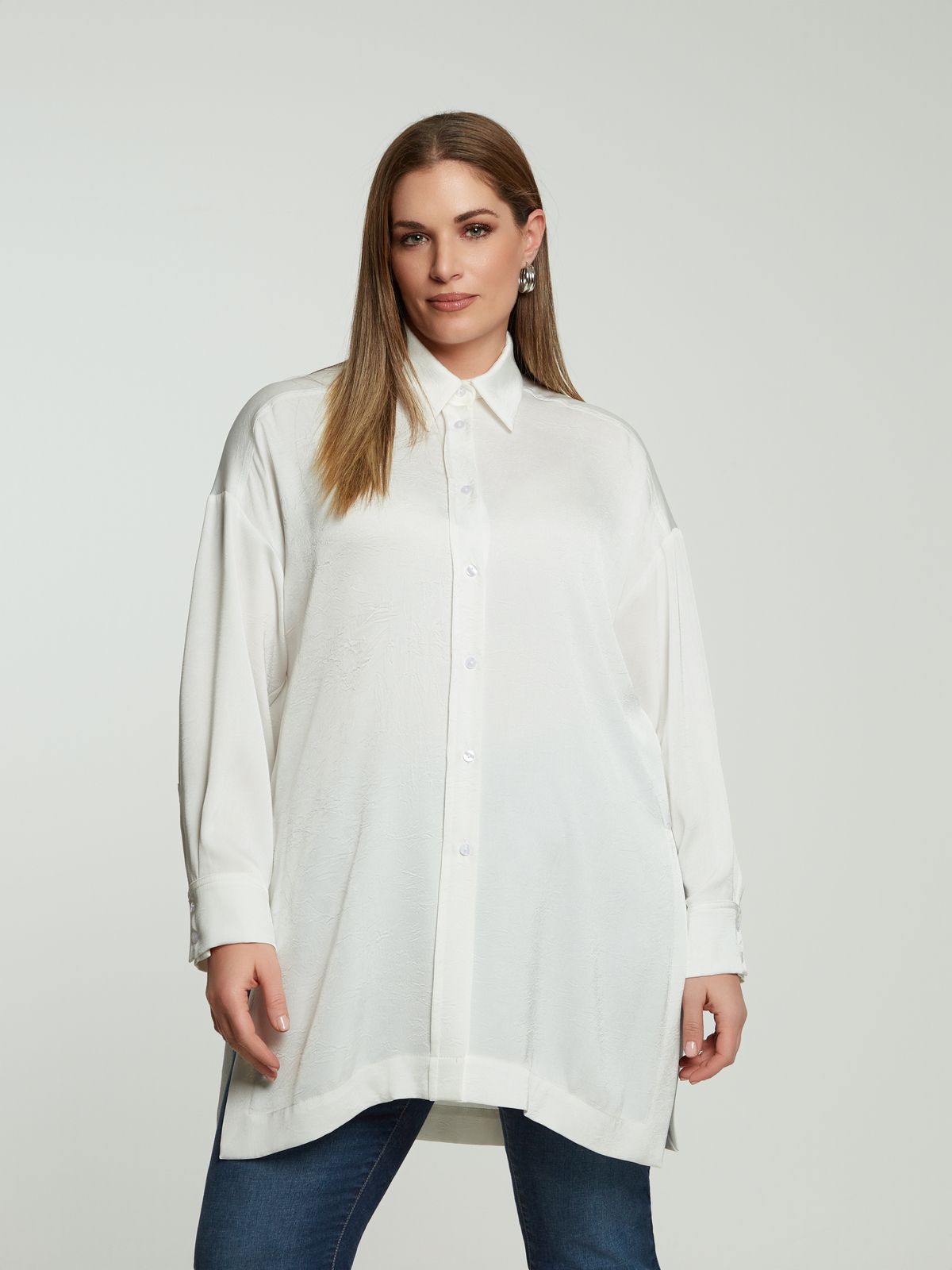 Satin longline shirt