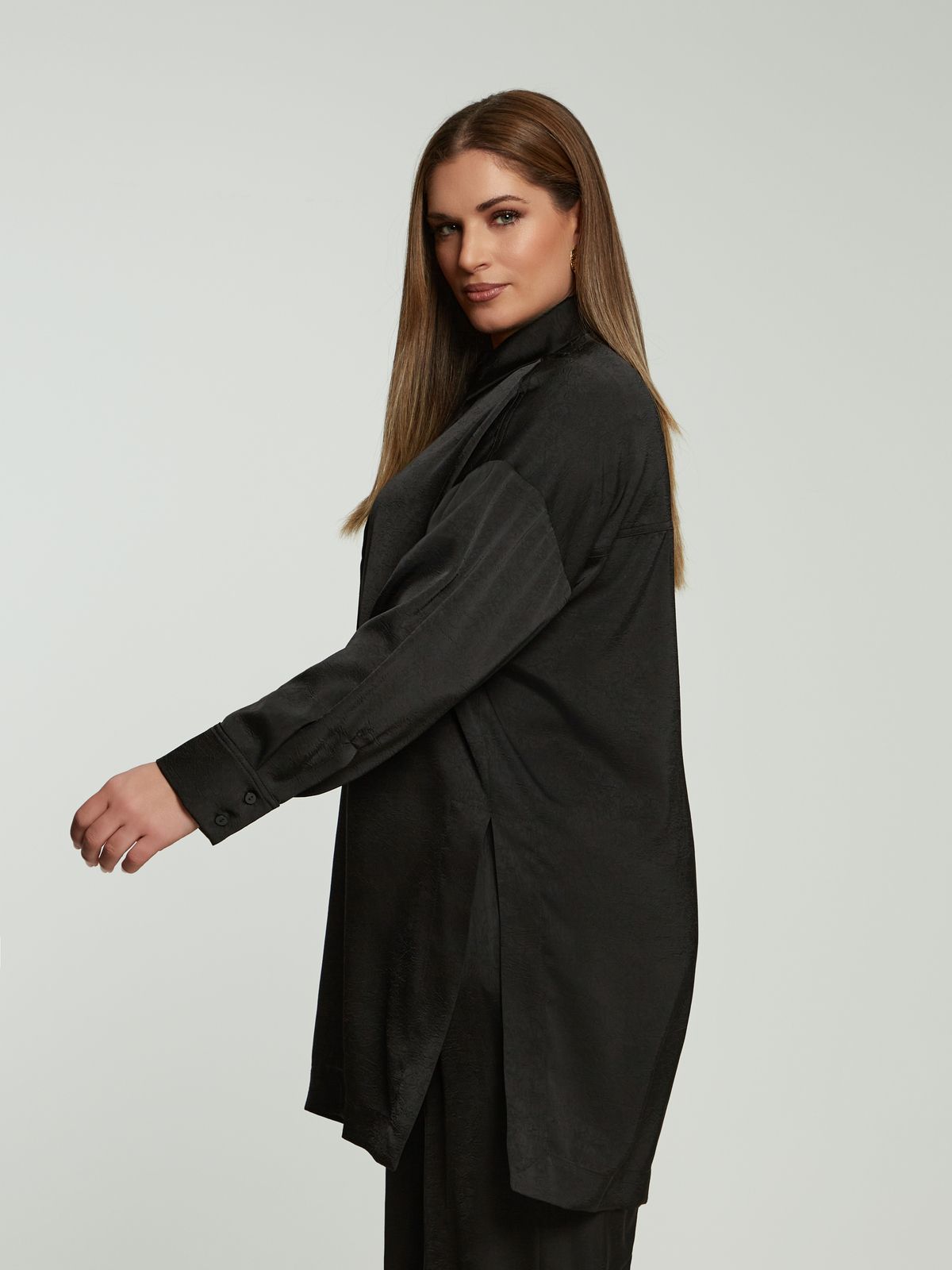 Satin longline shirt