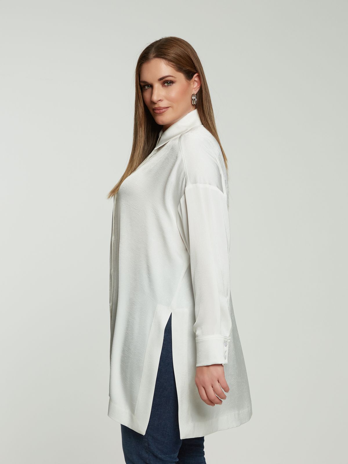Satin longline shirt