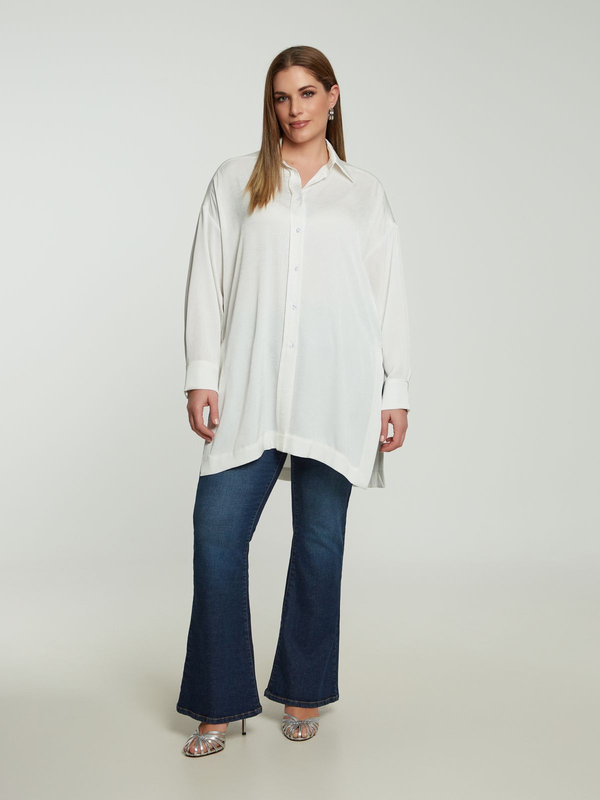 Satin longline shirt
