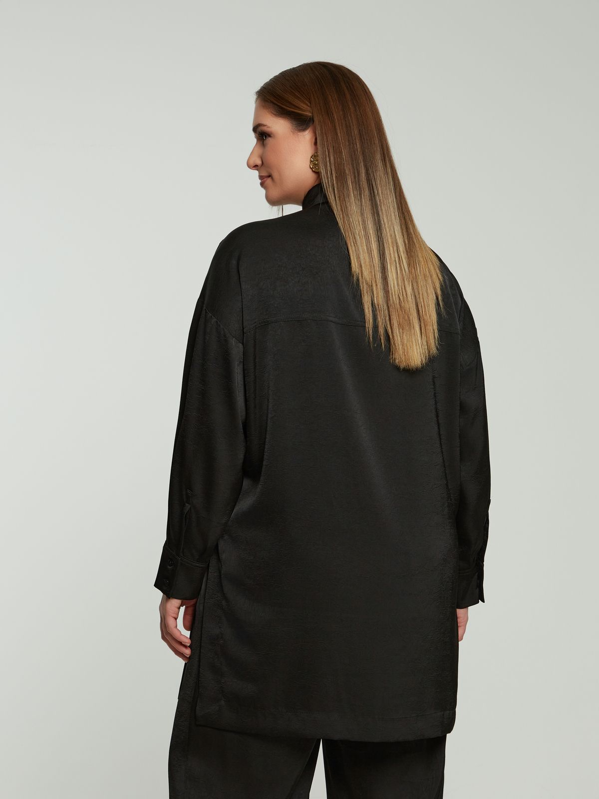 Satin longline shirt