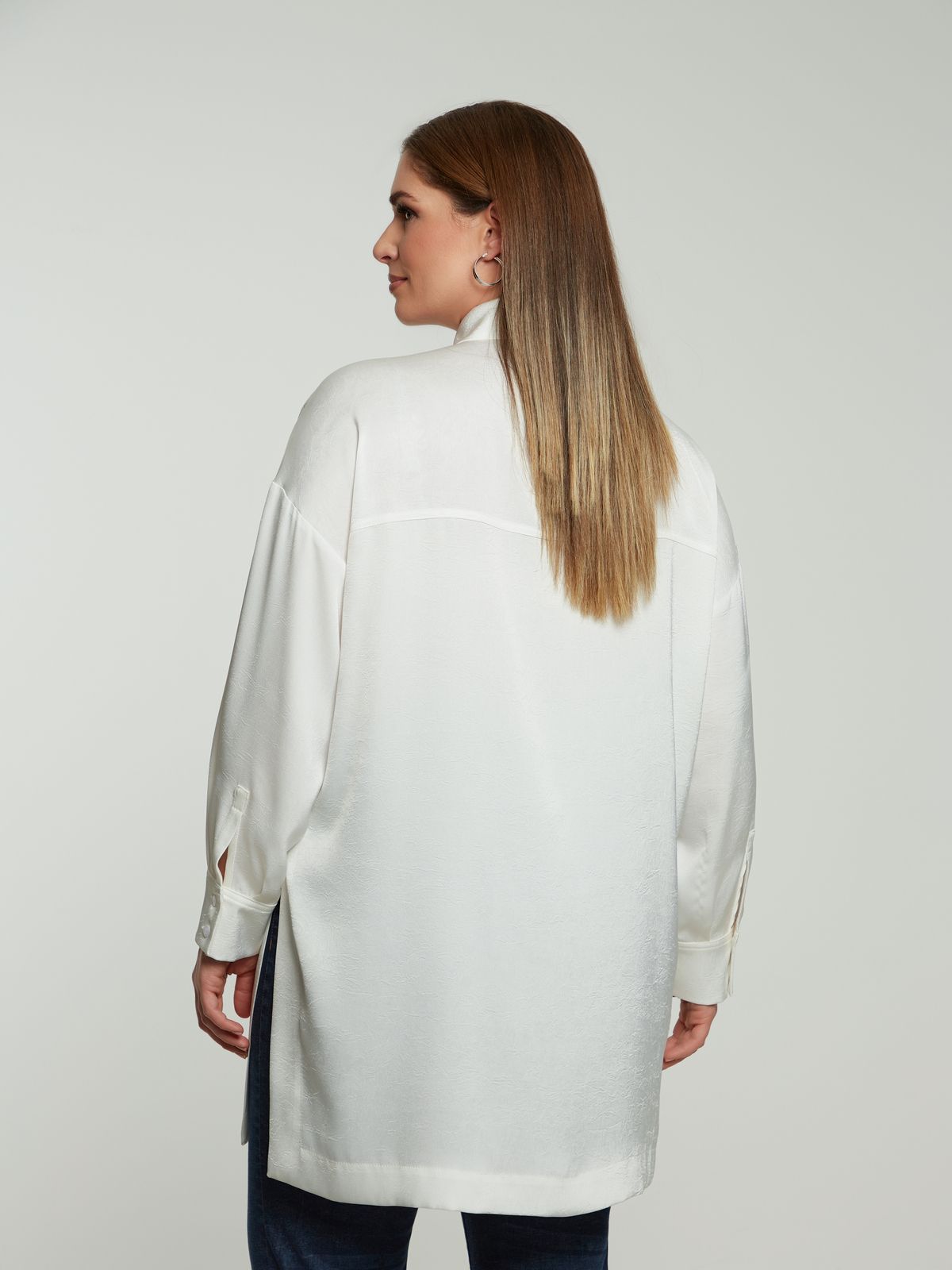 Satin longline shirt