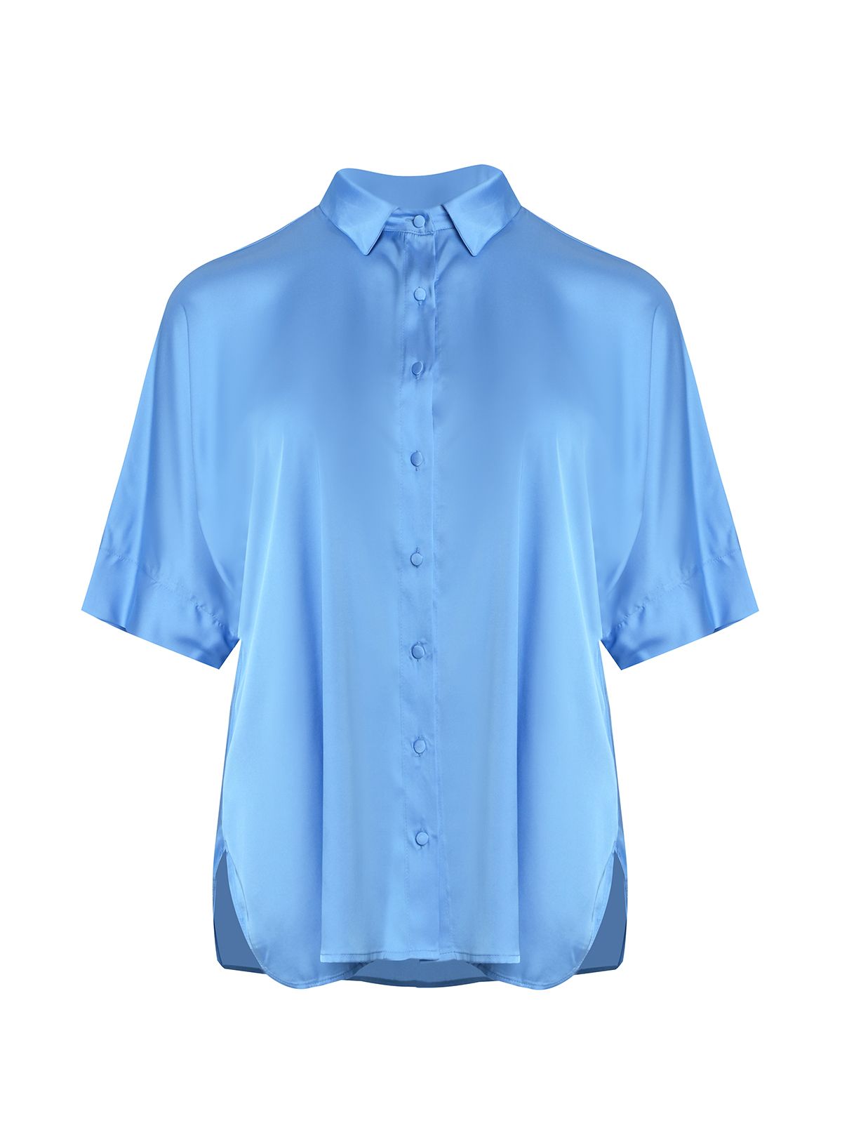Satin short-sleeve shirt