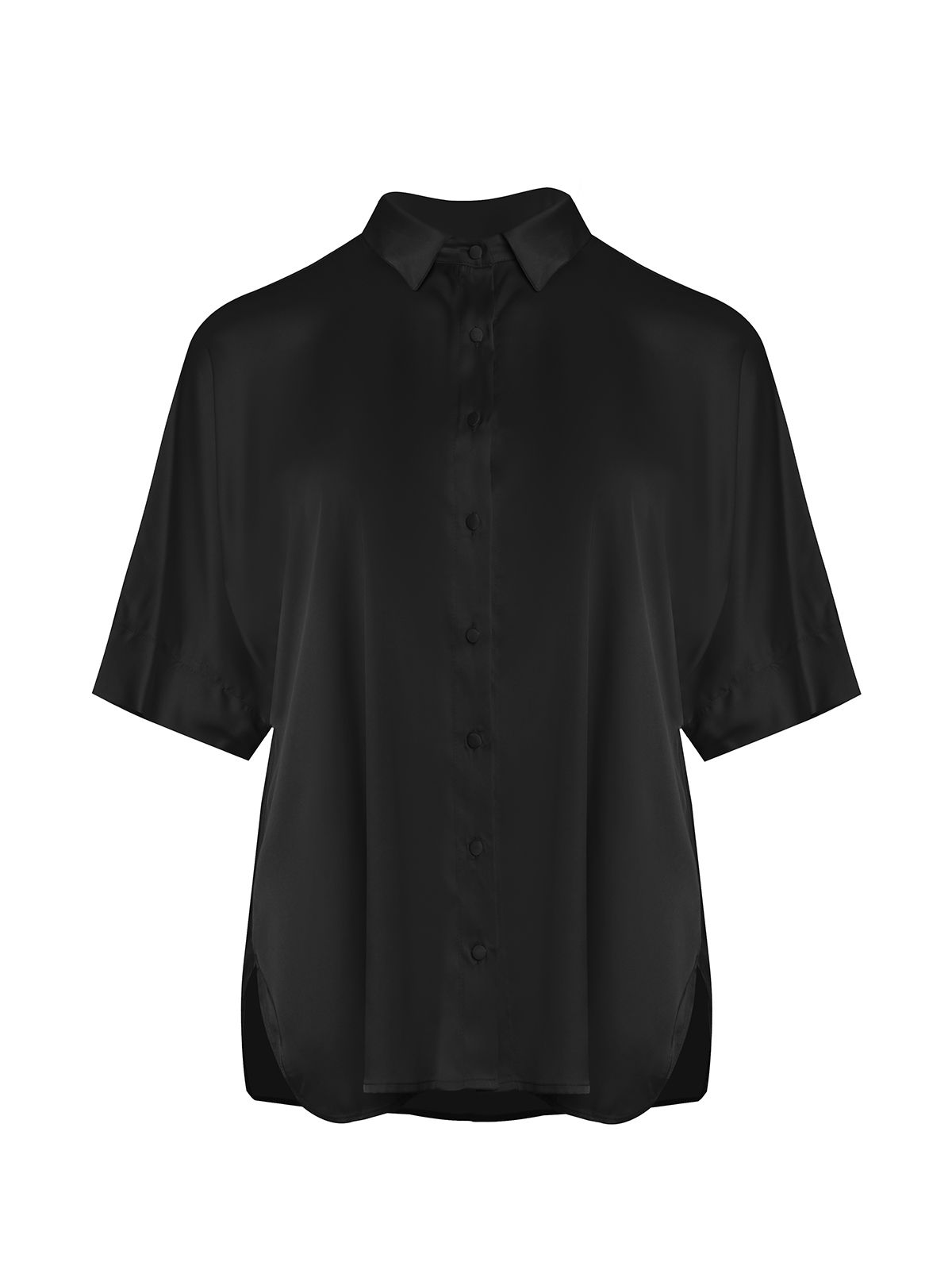 Satin short-sleeve shirt