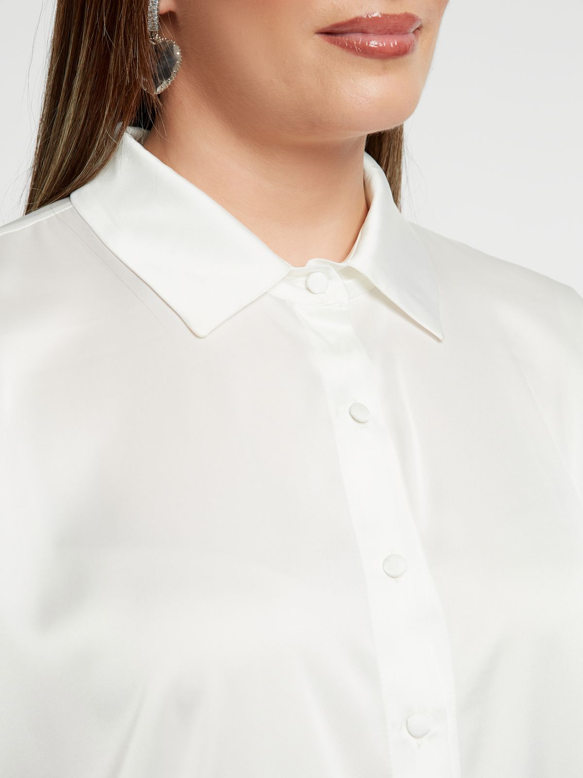 Satin short-sleeve shirt