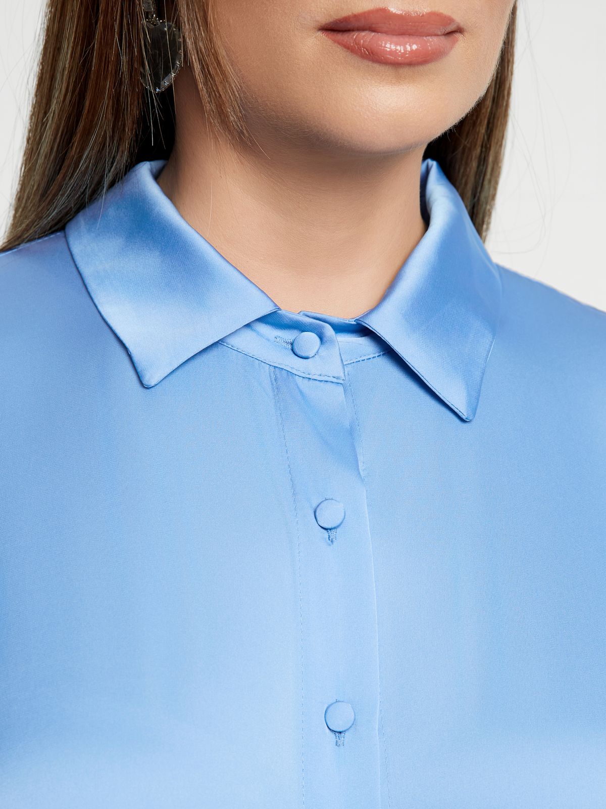 Satin short-sleeve shirt