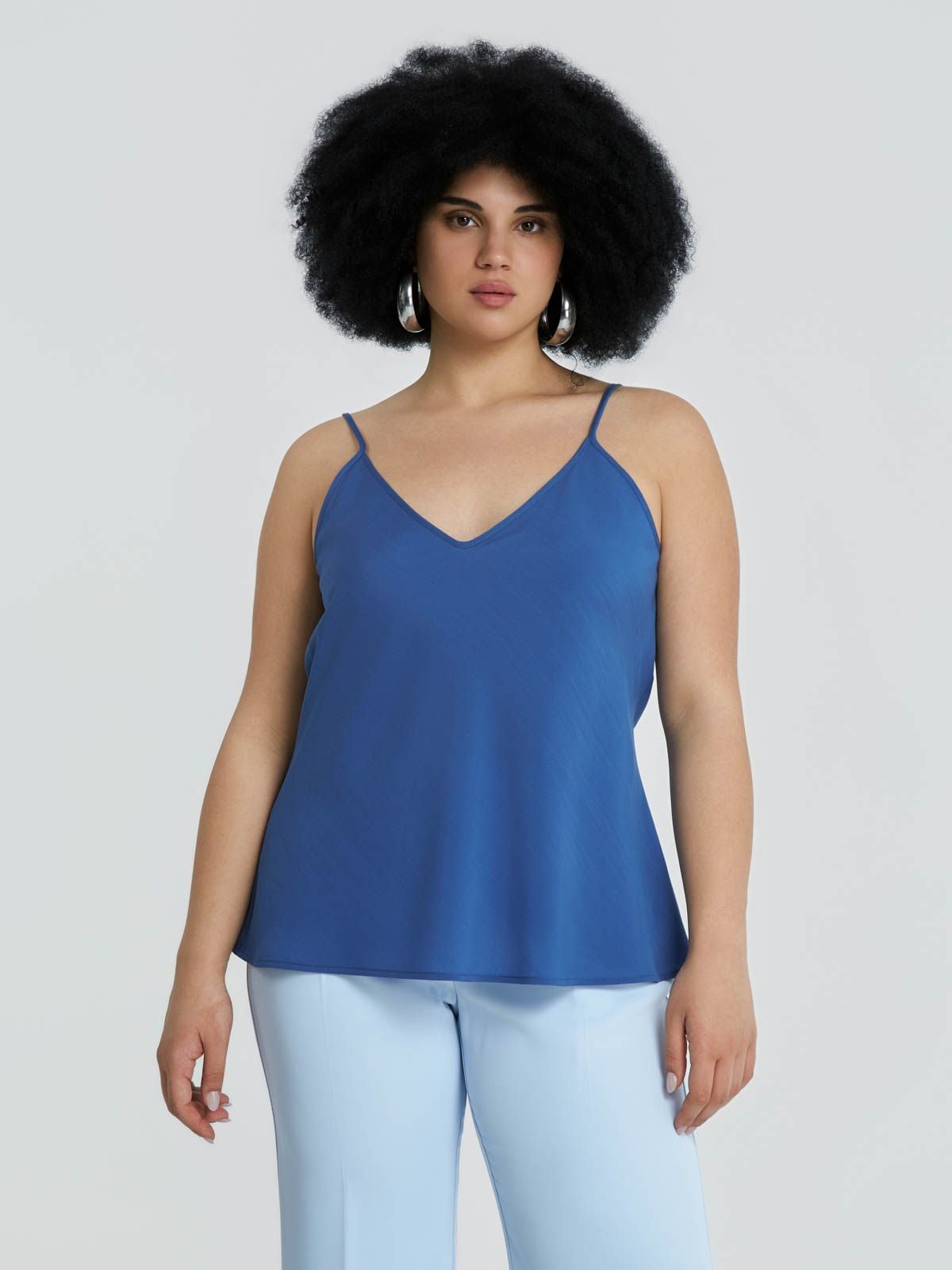 Satin tank top with adjustable straps