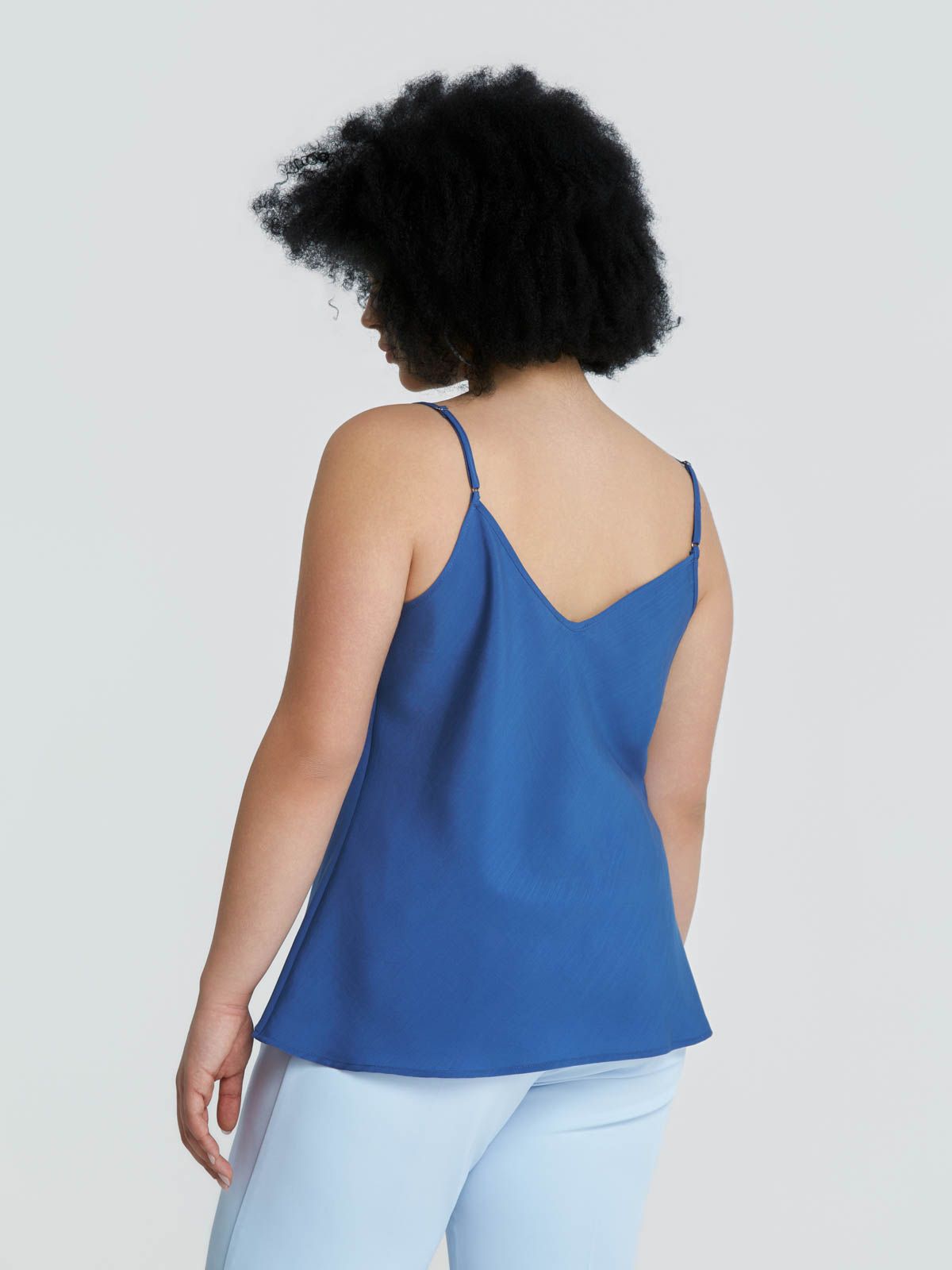 Satin tank top with adjustable straps