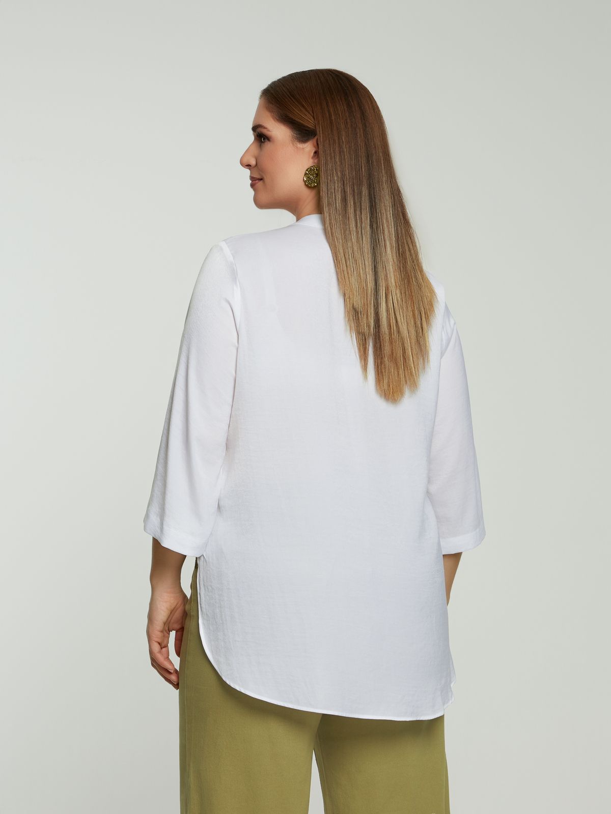 Satin tie-front shirt