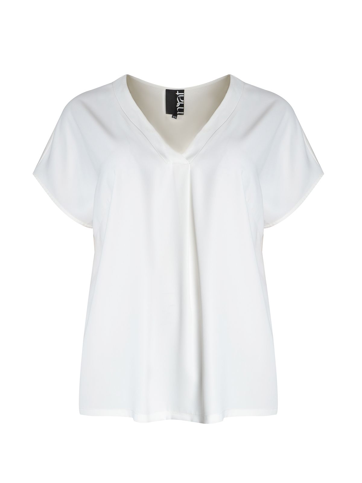 Satin V-neck pleated top