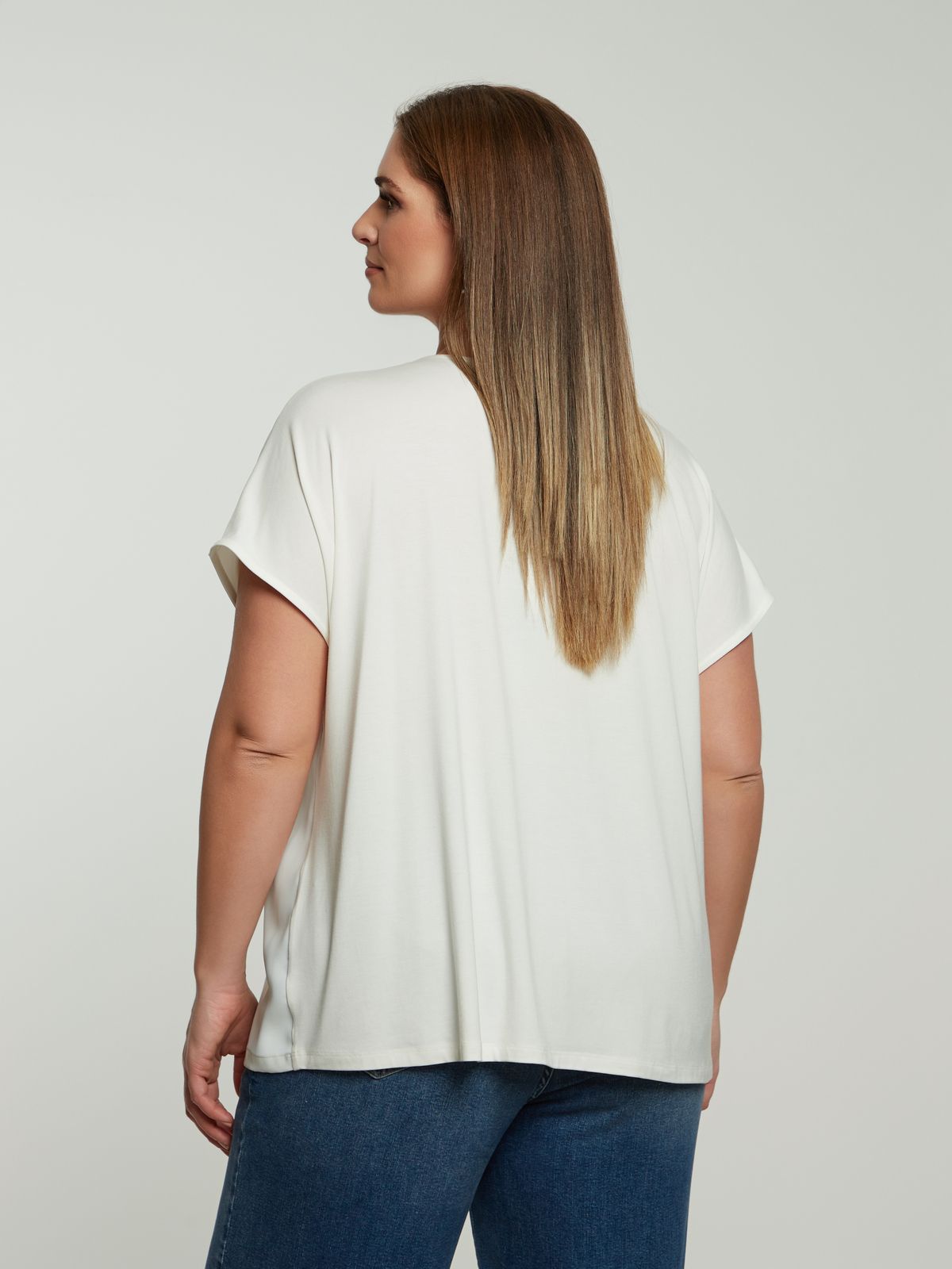 Satin V-neck pleated top