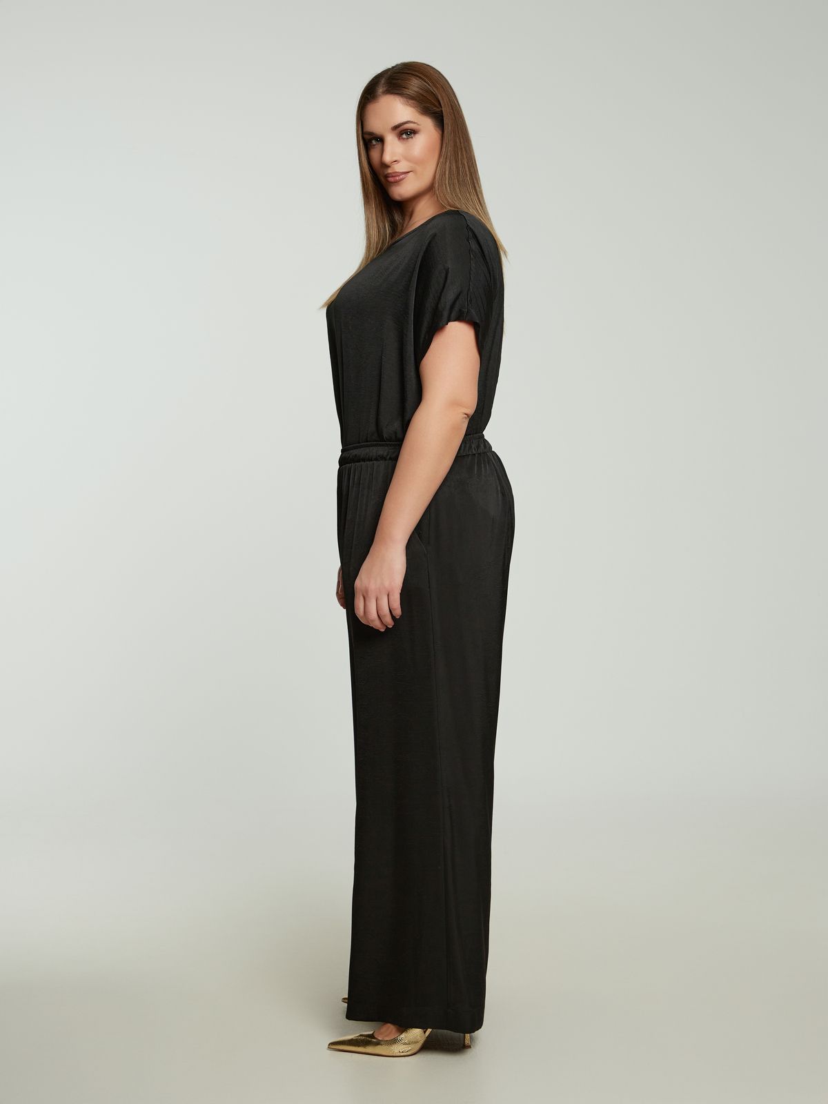 Satin wide-leg trousers