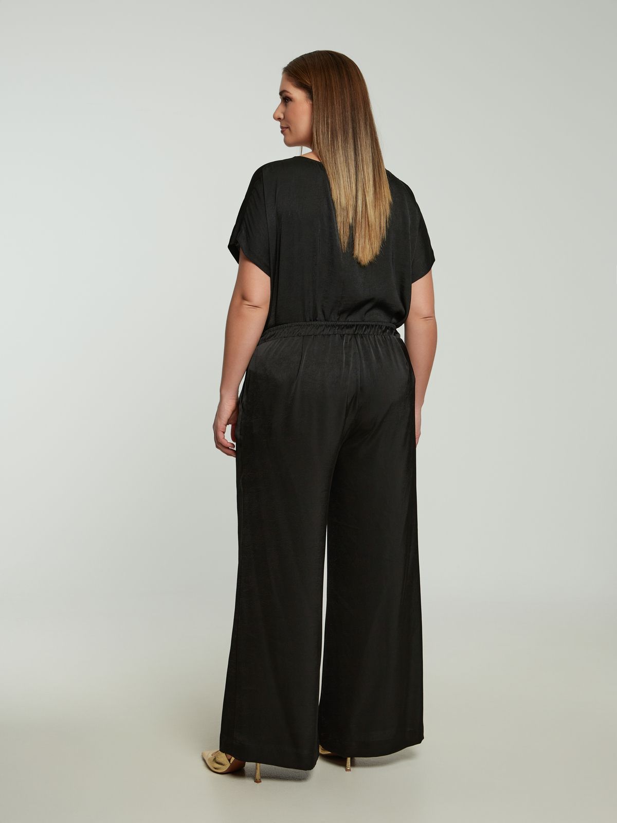 Satin wide-leg trousers