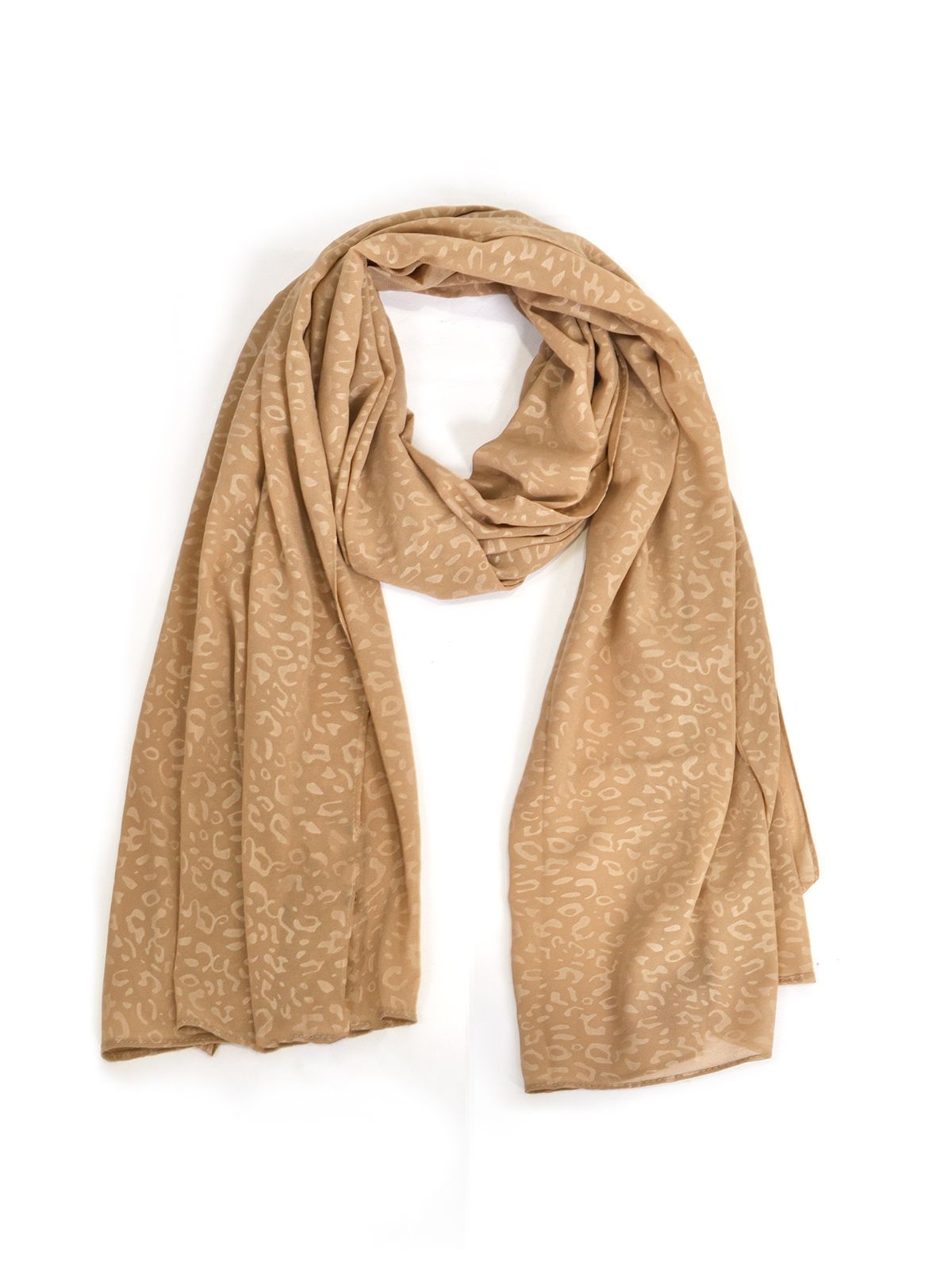 Beige animal motif scarf