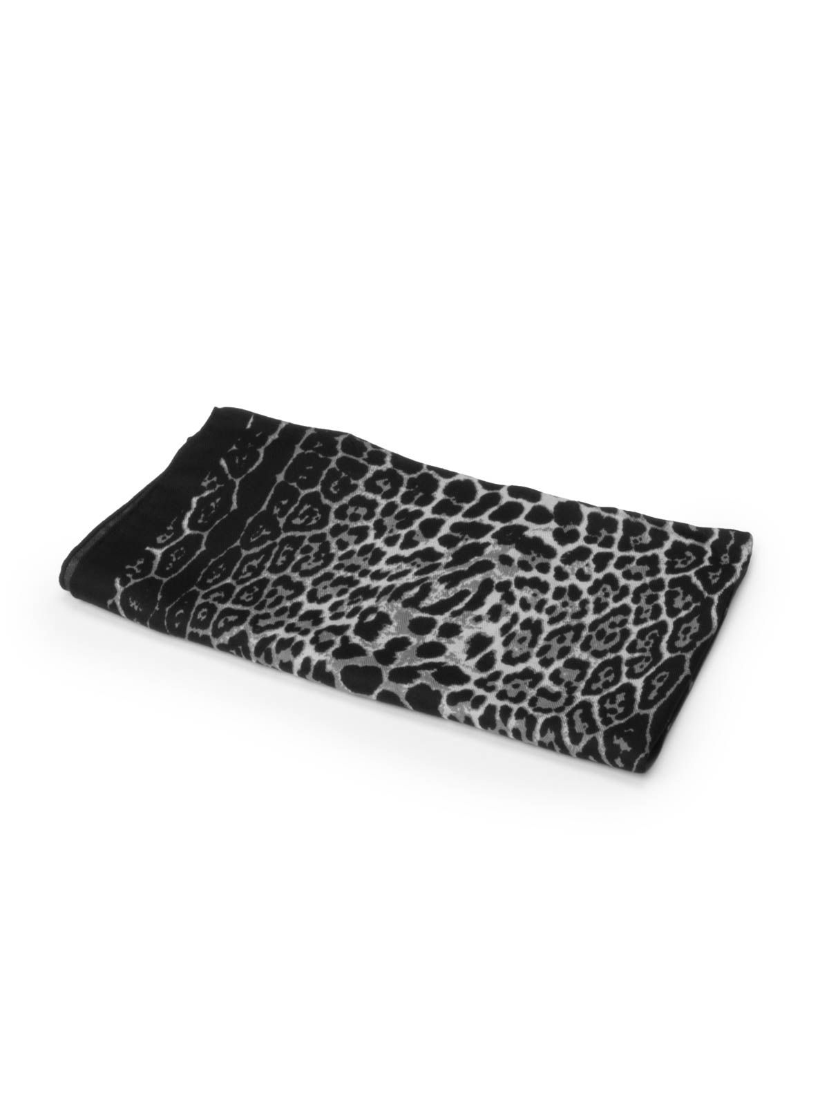Black animal print satin scarf