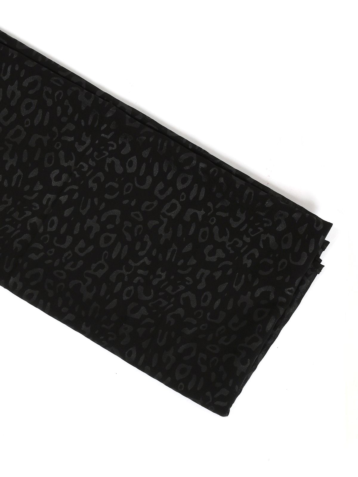 Black animal motif scarf