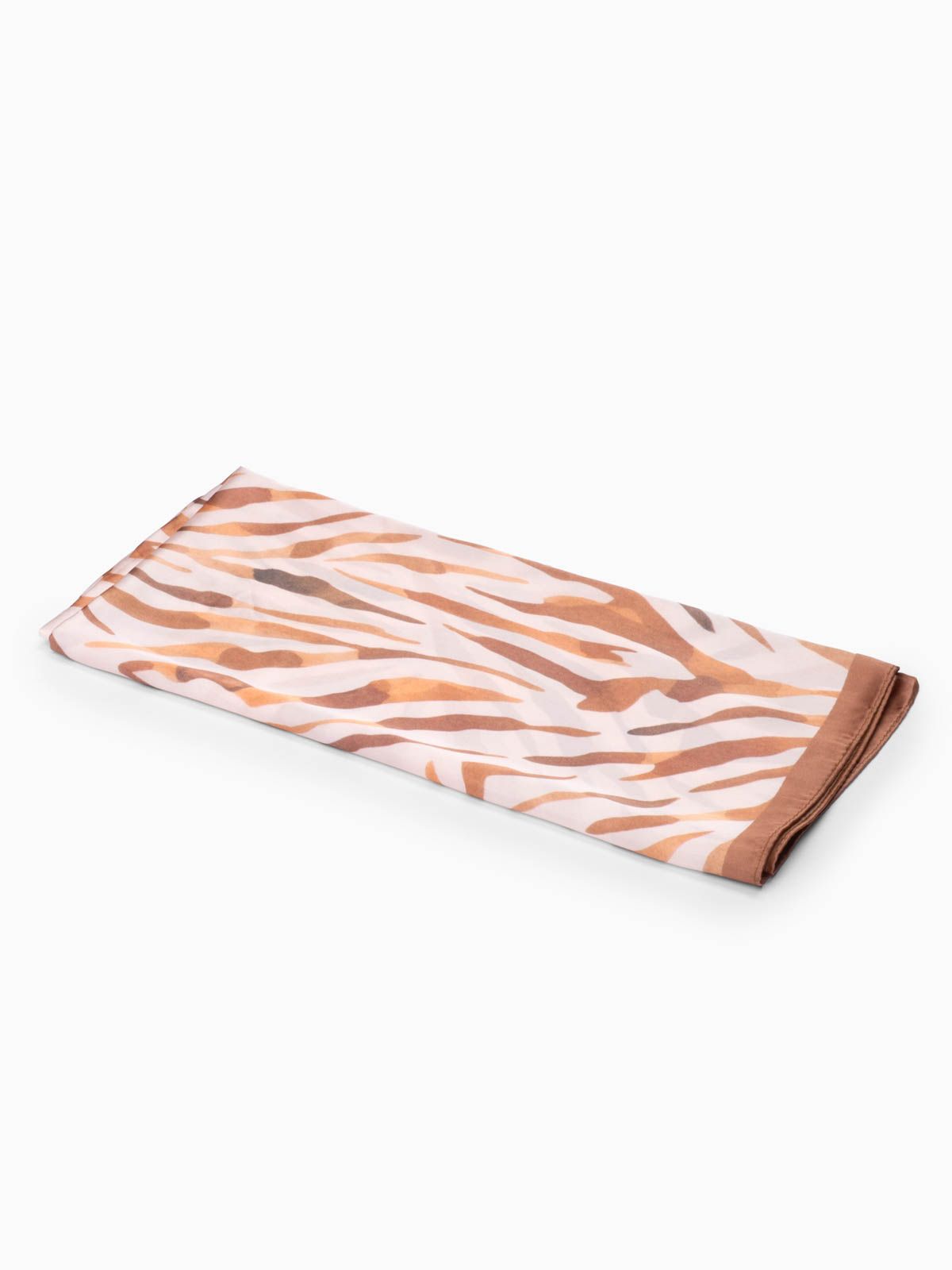 Zebra printed satin scarf