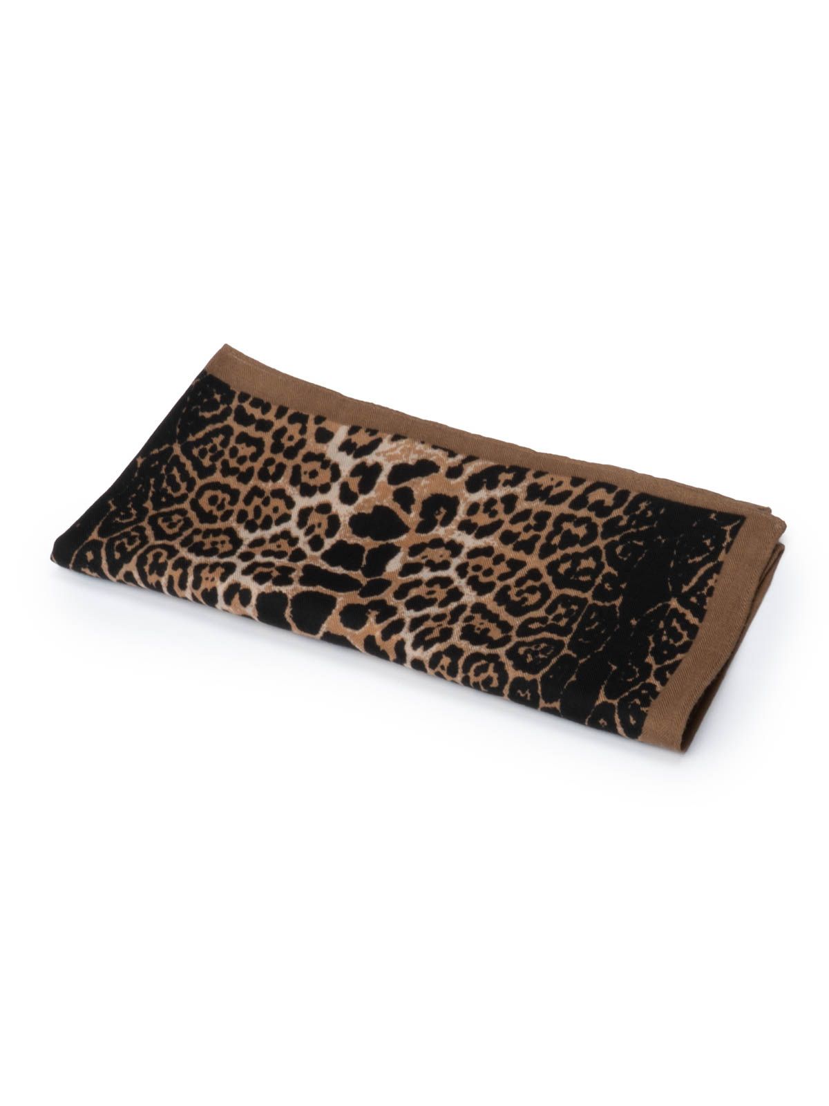 Brown animal print satin scarf