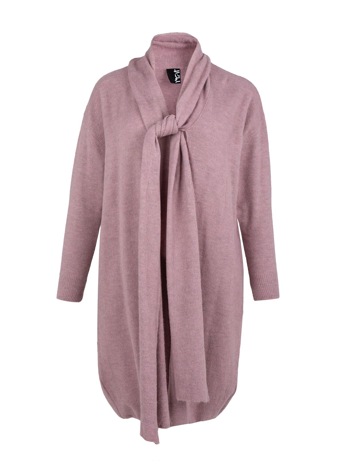 Mat Fashion Shawl collar longline knit cardigan Pink